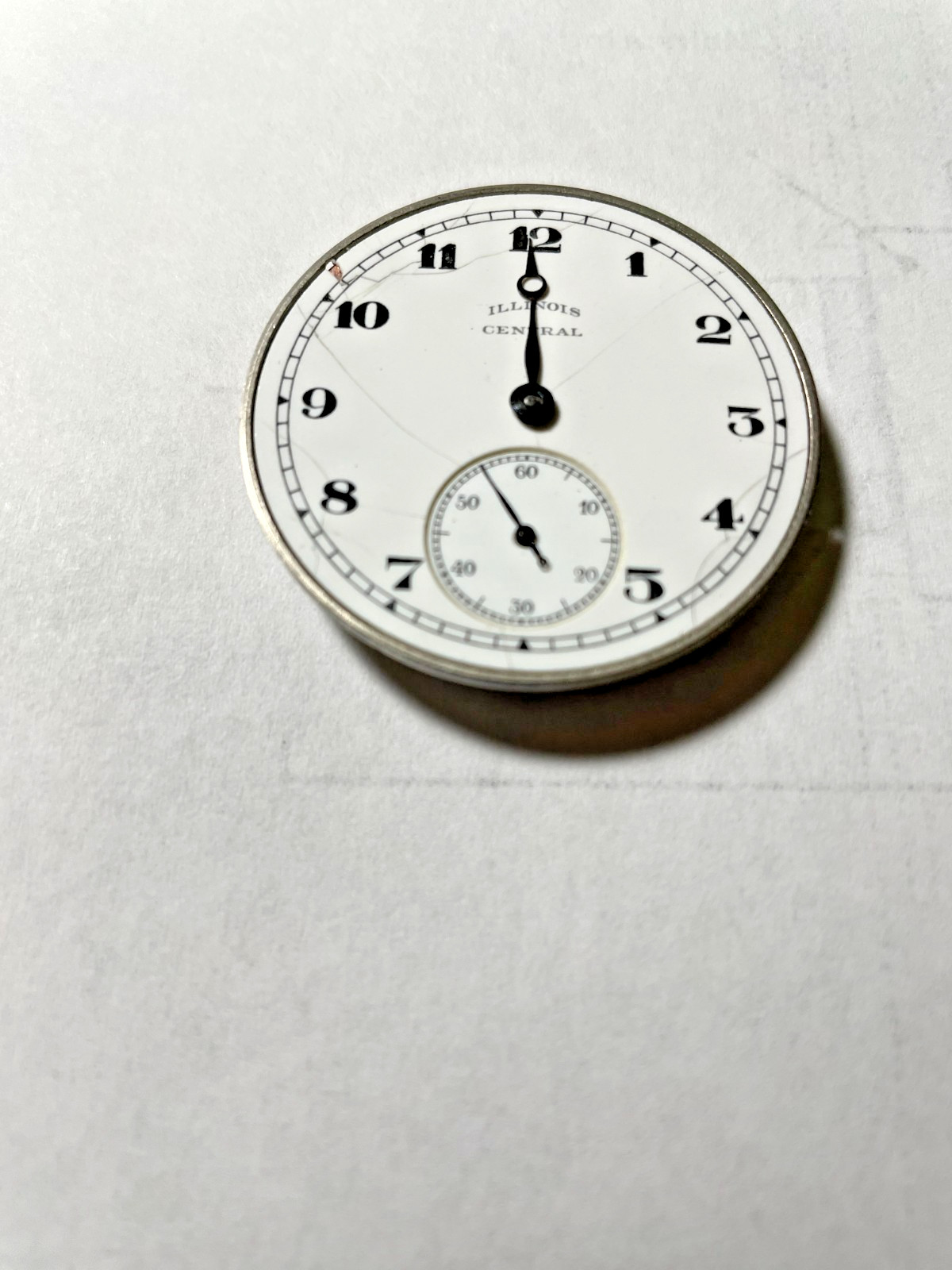 Vintage Illinois Central 16 size 17 Jewel Double Roller Pocket Watch Movement