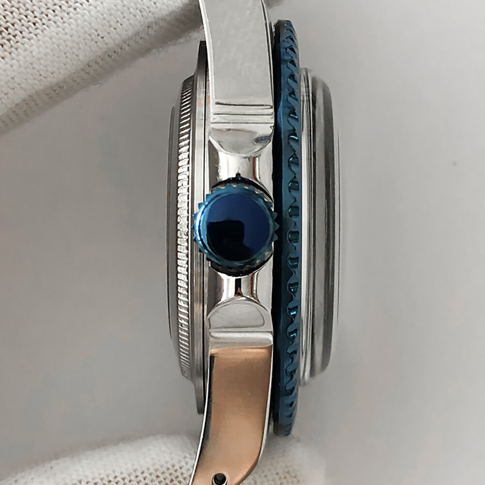39.5mm Blue Retro Stainless Steel Watch Case+Acrylic Mirror for NH35/NH36