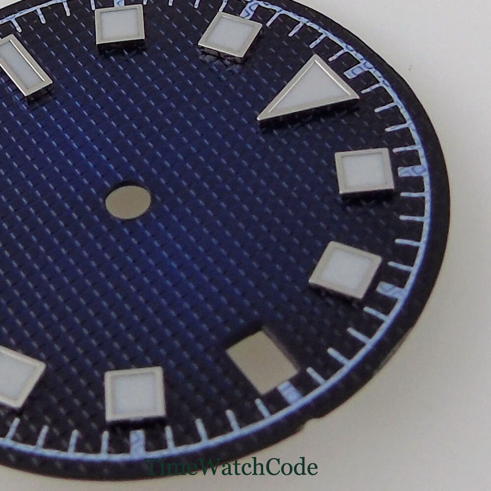 29mm Blue Sterile Watch Dial Faces Fit For NH35 NH35A Luminous Date Window