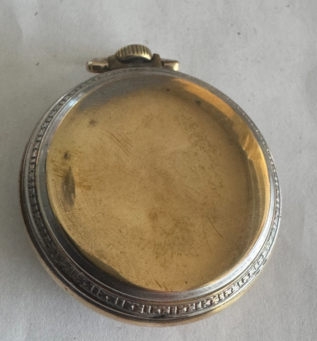 VINTAGE 18 SIZE KEYSTONE POCKET WATCH CASE PENDANT & LEVER SET HAS WEAR THROUGH