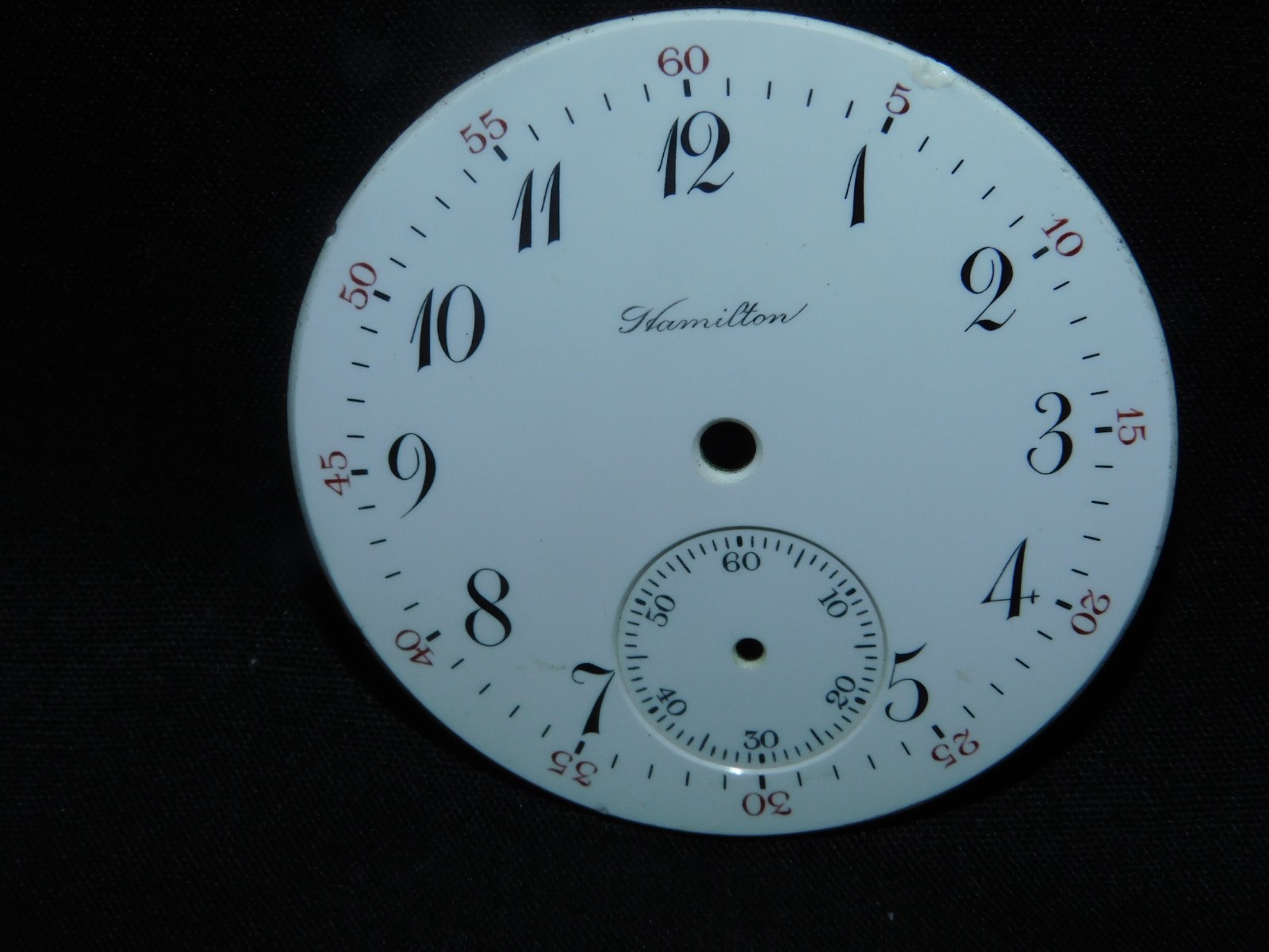 VINTAGE HAMILTON RAILROAD POCKET WATCH ENAMEL DAIL ONLY-FREE SHIPPIN