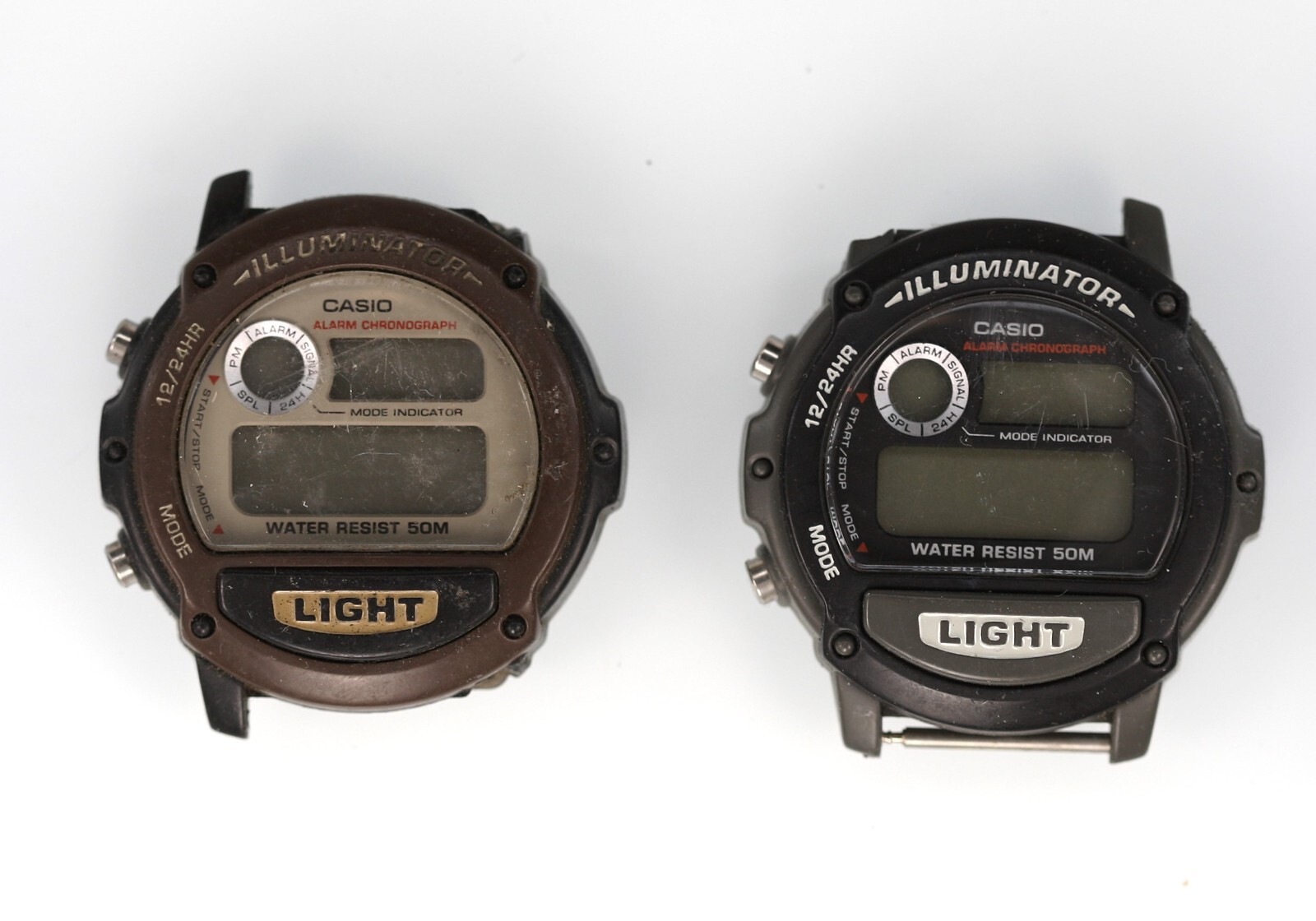 Casio Watch Men W-89 W-87 Black Brown Plastic Stainless Quartz NON-WORKING