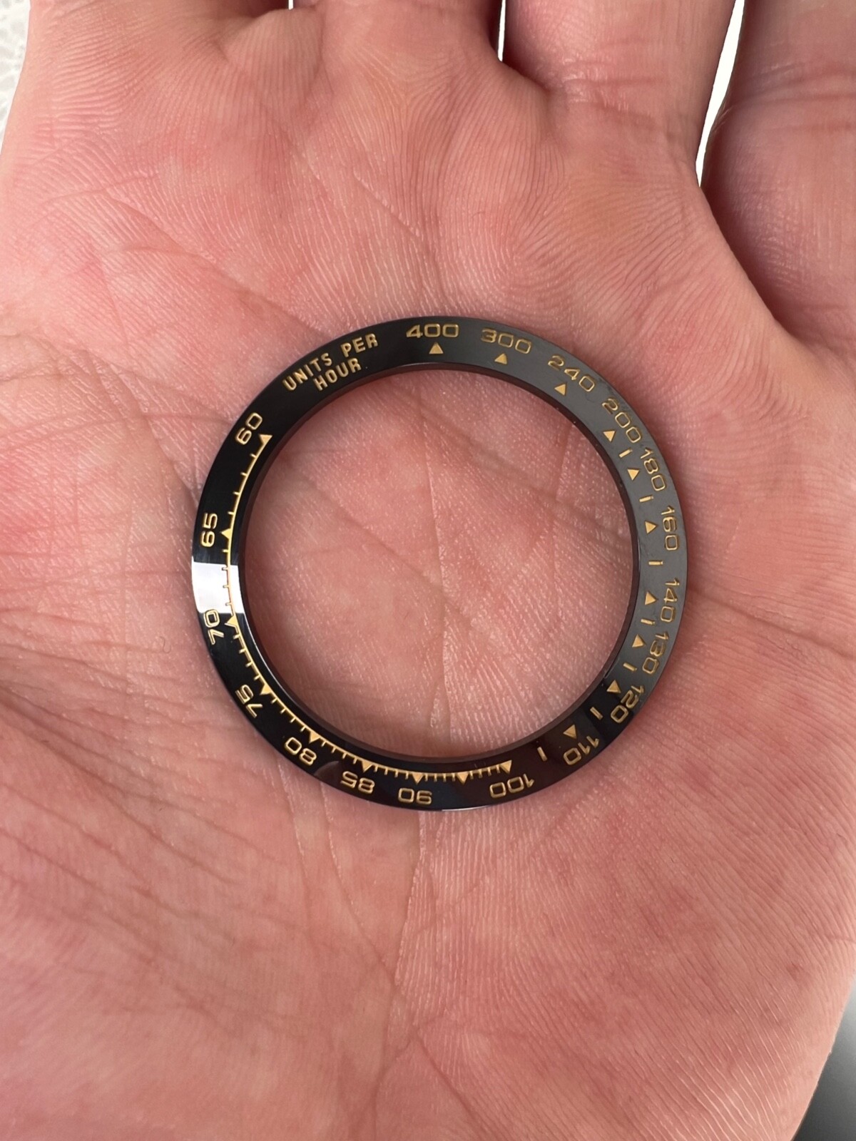 Premium Black Yellow Gold Ceramic Bezel Insert For Rolex Daytona 40 mm 116518