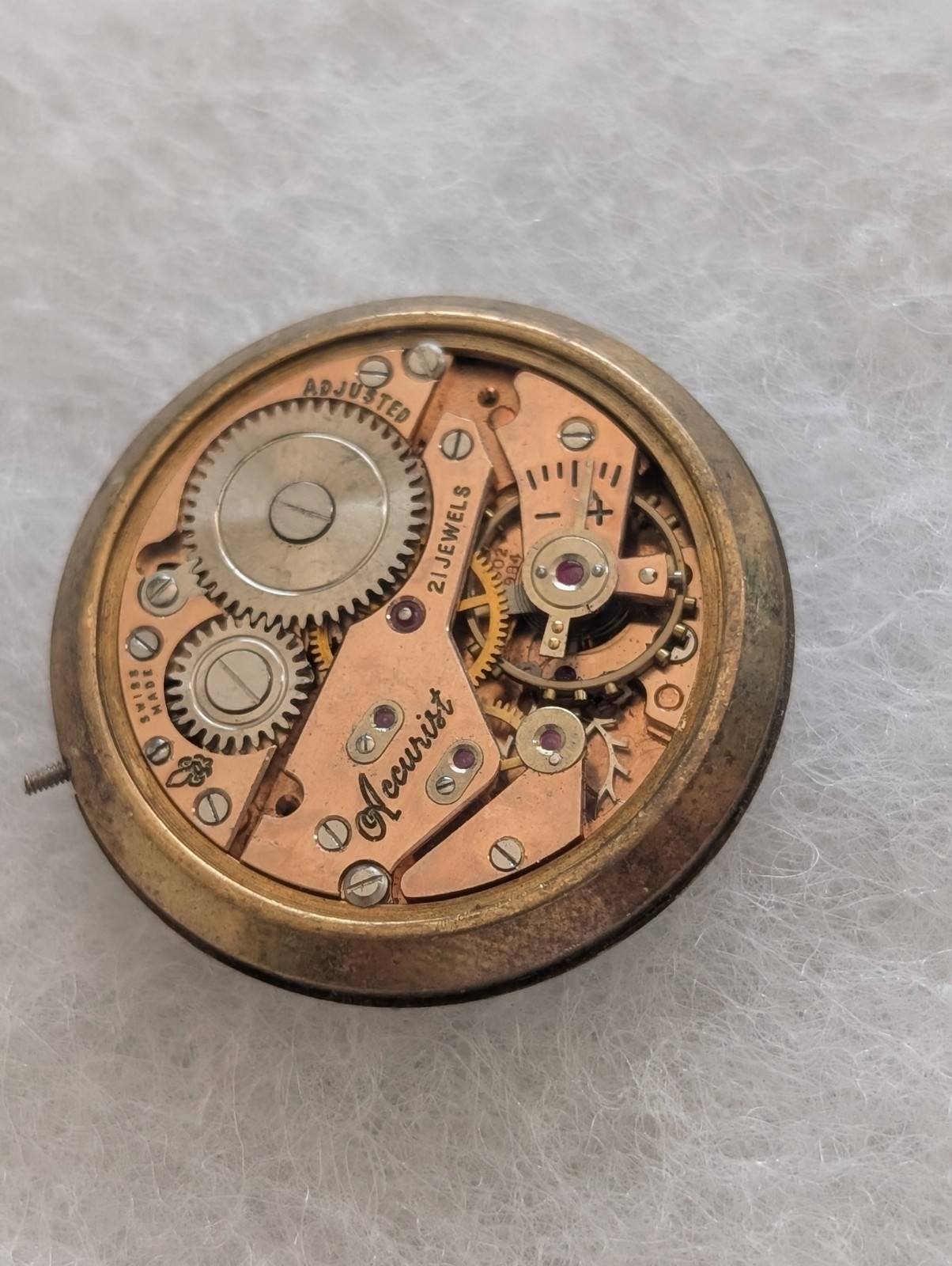 Vintage AS 1002/984 21J Mechanical Watch Movement (Runs/Untested)