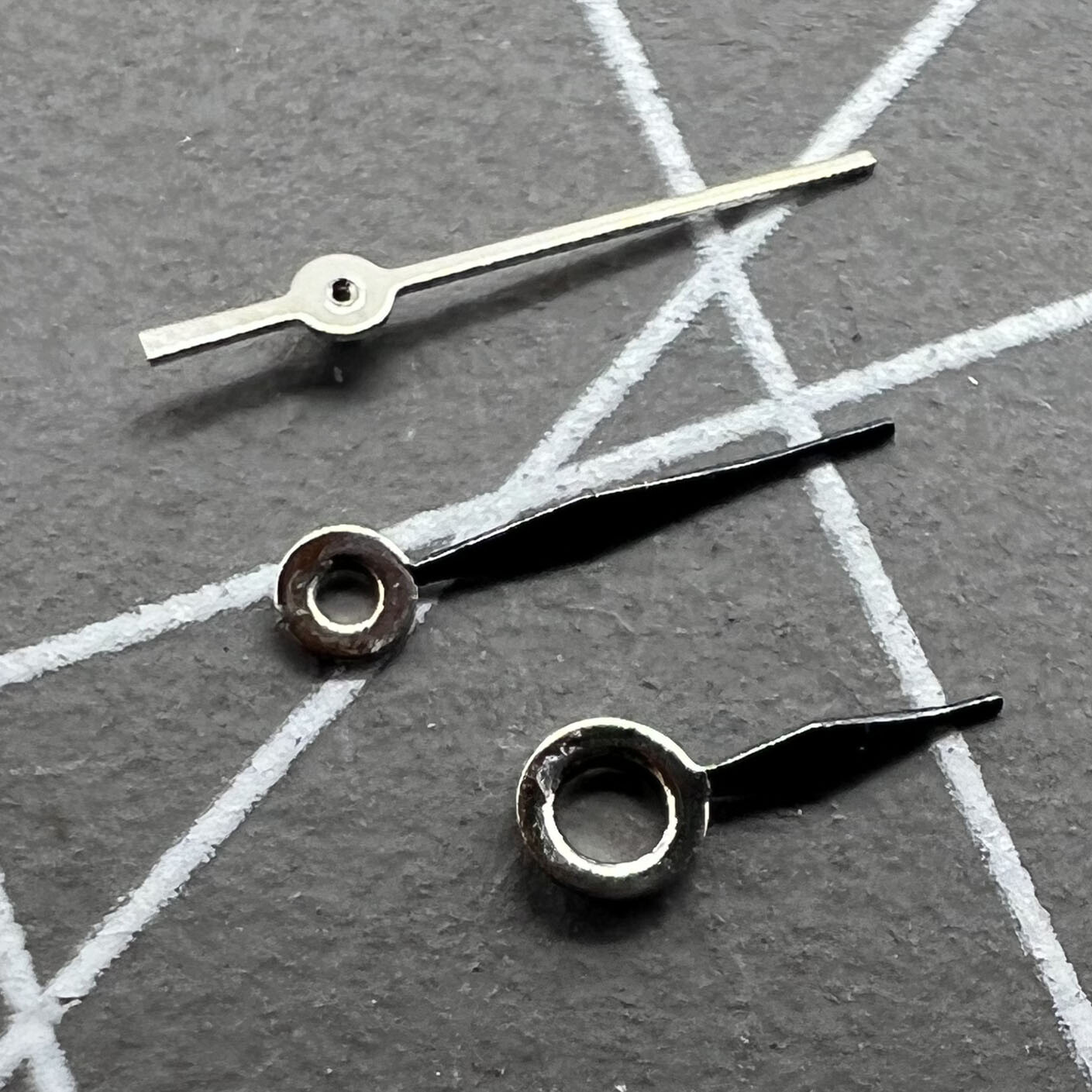 6.5mm No Lume Polished Black Tip Watch Hands for Miyota 1L12 Quartz Movement