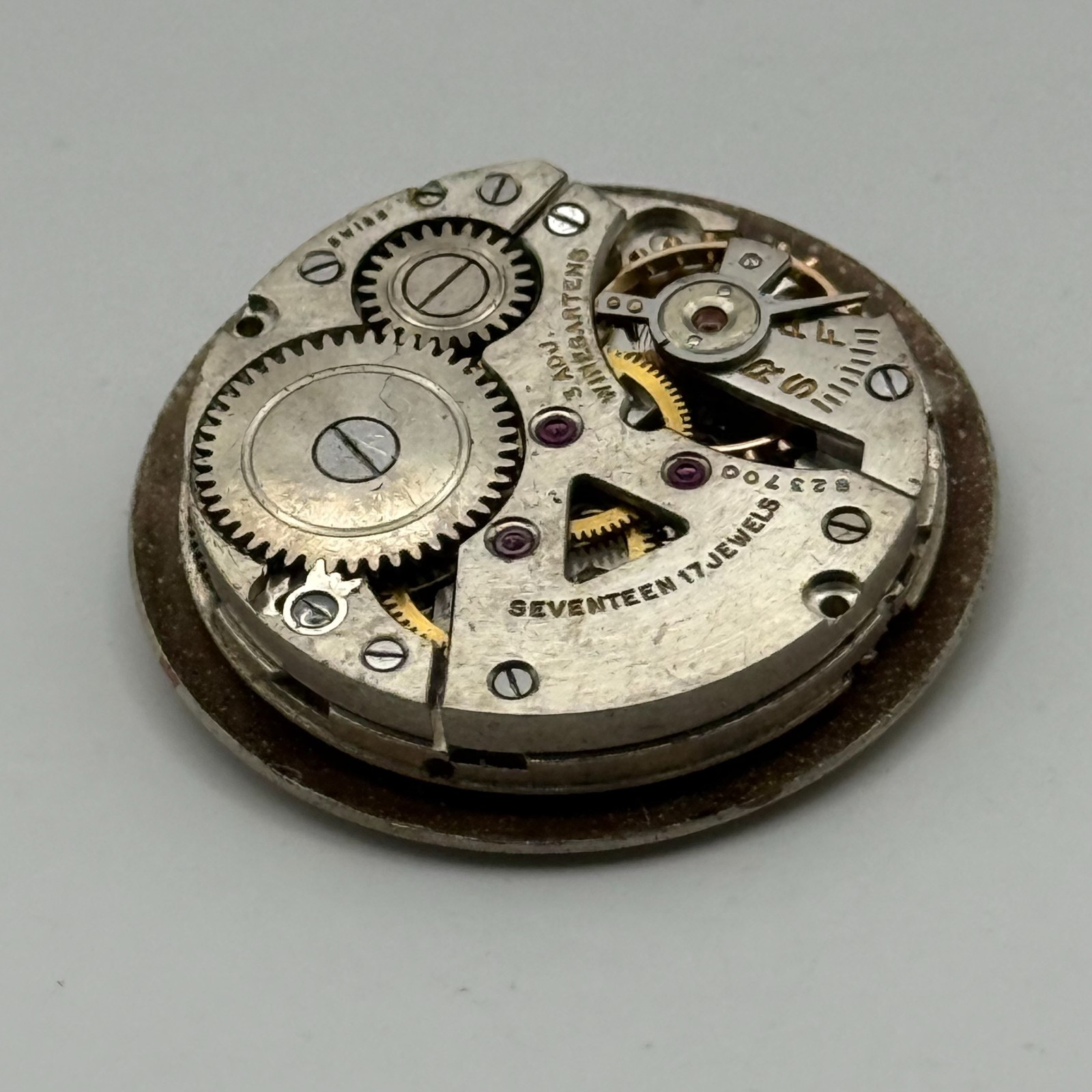 Winegartens London Watch Movement Running 17 Jewels Manual Wind Parts 23.5mm