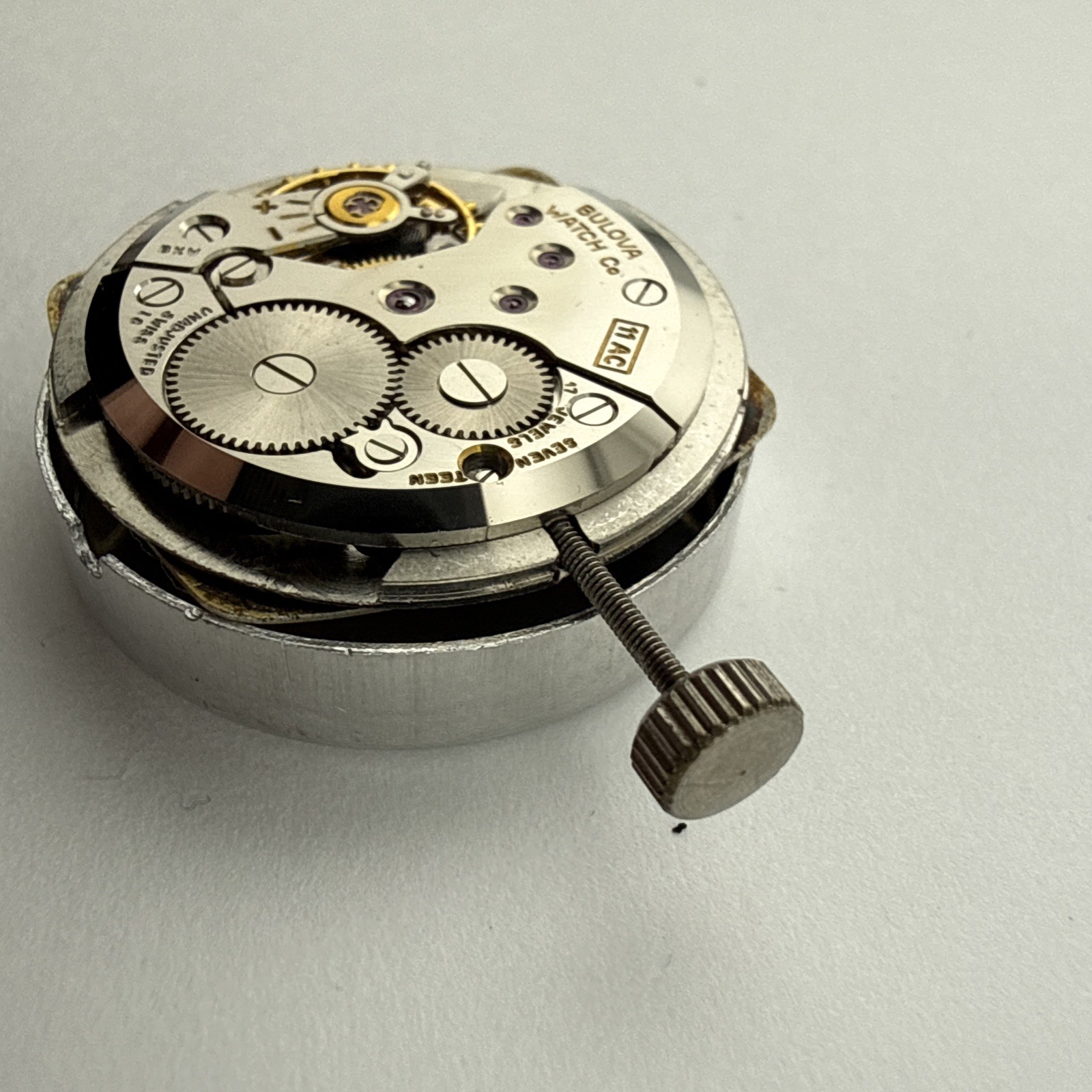 New Old Stock Bulova 11AC Vintage Men’s Watch Movement & Dial – Needs Servised