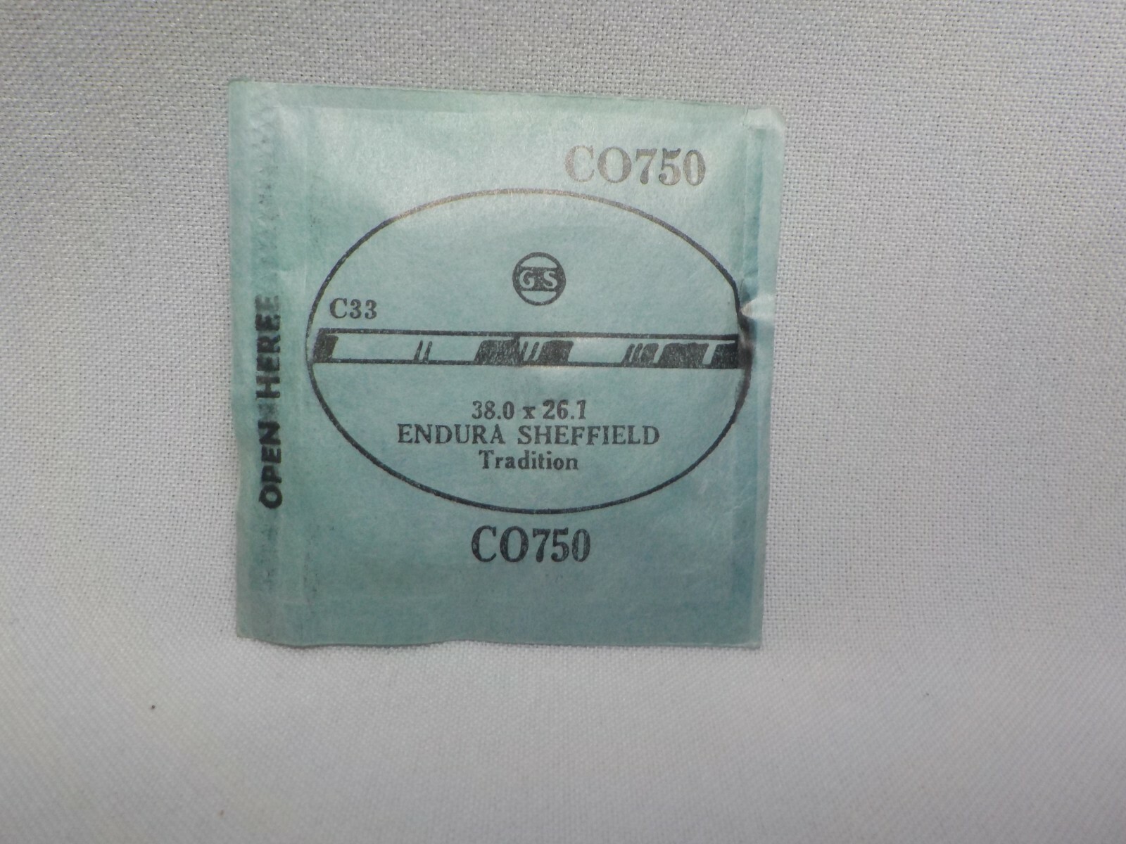 ENDURA SHEFFIELD TRADITION WATCH CRYSTAL CO750 REPLACEMENT 38.0 X 26.1 GS C33