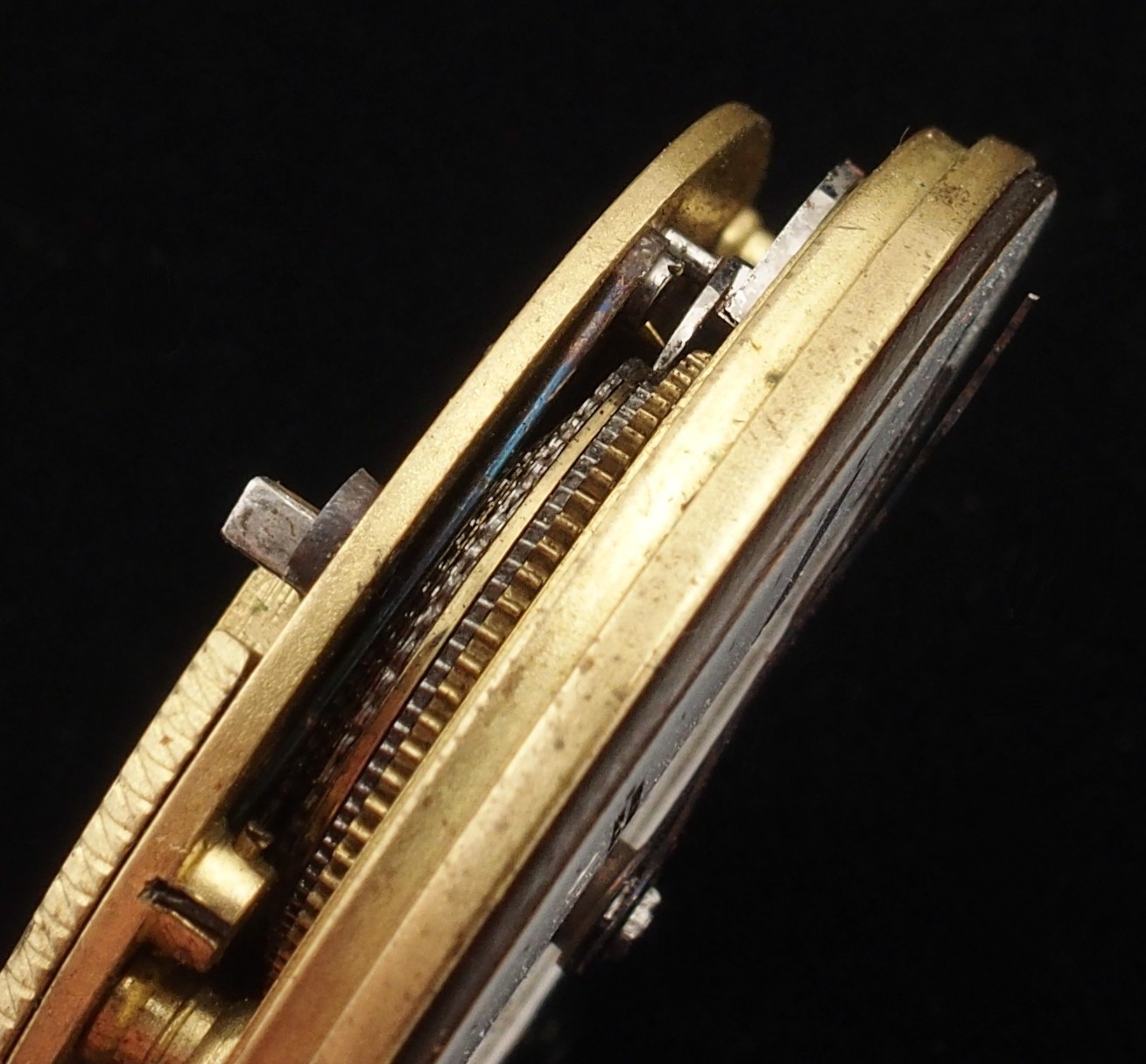 Antique 37.5mm Fusee Pocket Watch Movement for Parts Repair #F189