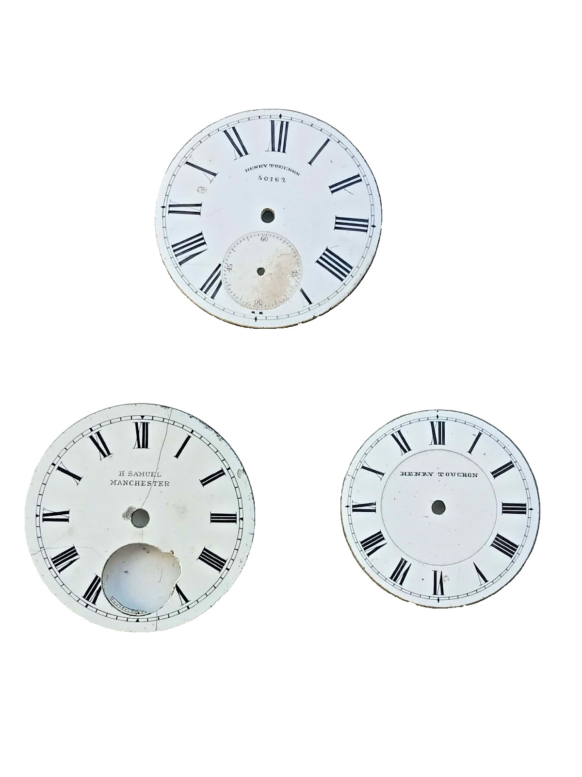 Antique Gents Pocket Watch Enamel Dials Job Lot inc H. Samuel Fattorini Touchon