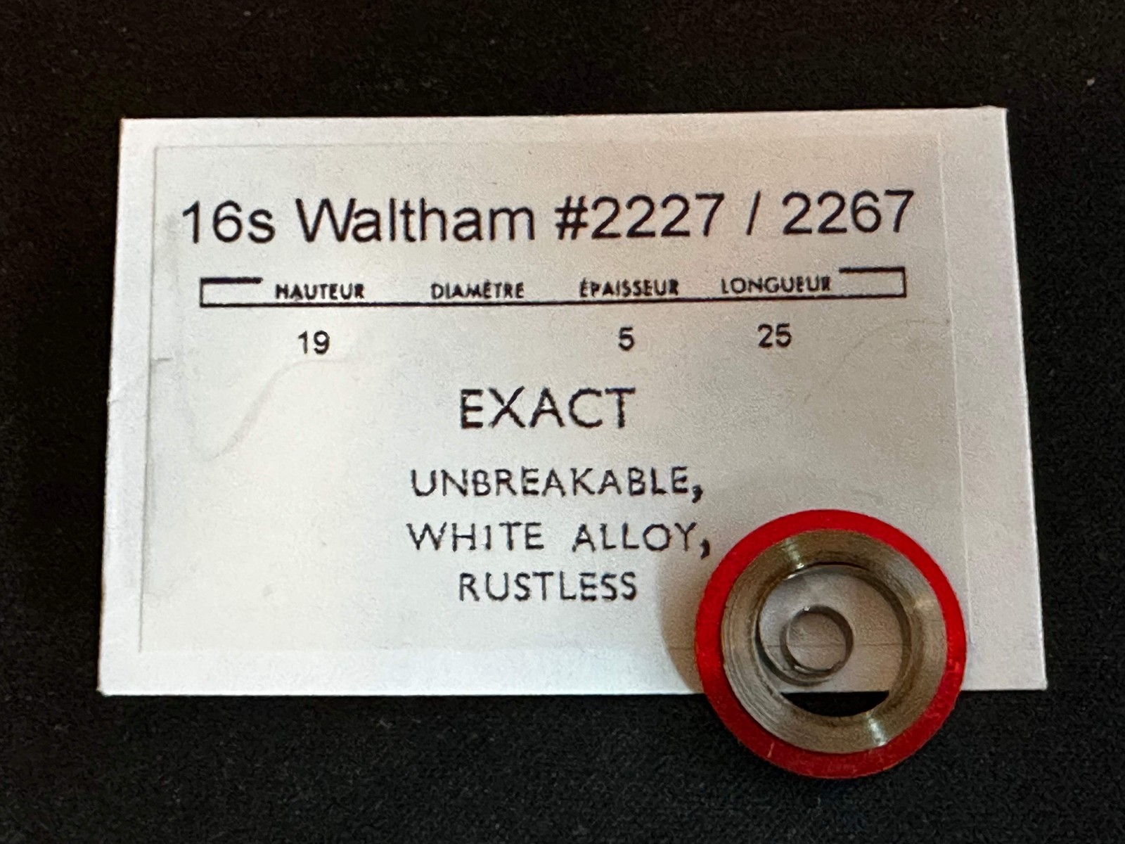 Waltham Mainspring for 16s No. 2227 / 2267 (EXACT) – Alloy