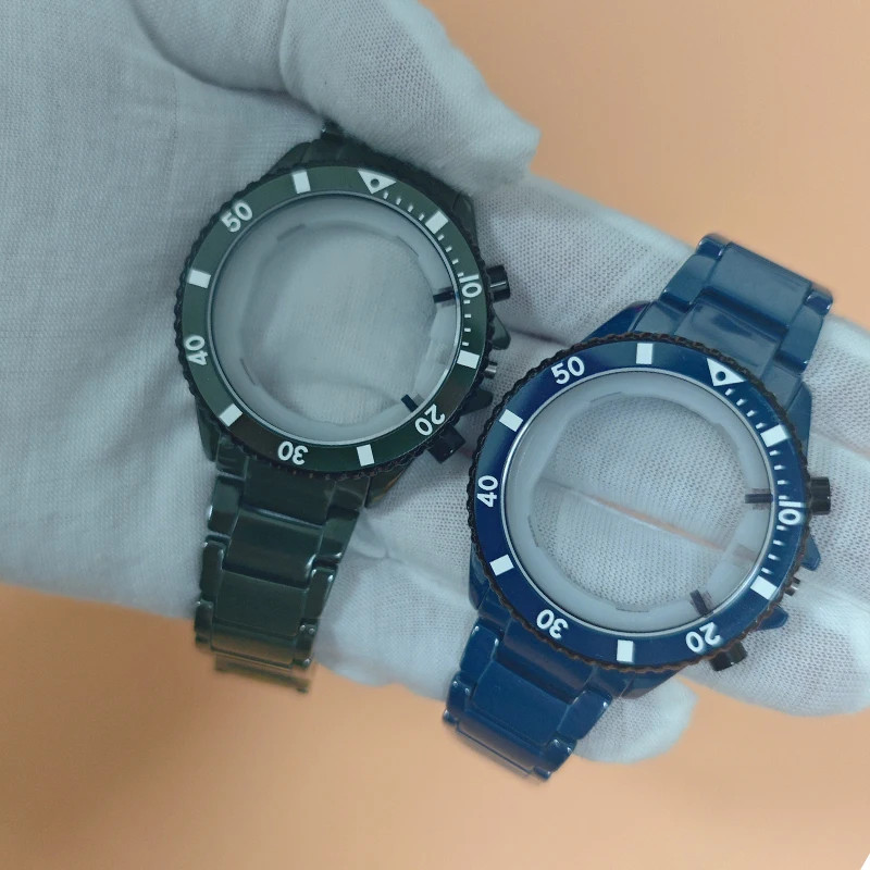 Ceramic Shell Watch Strap for Armani AR70009 AR70010 Three Eye Black Case Fitted