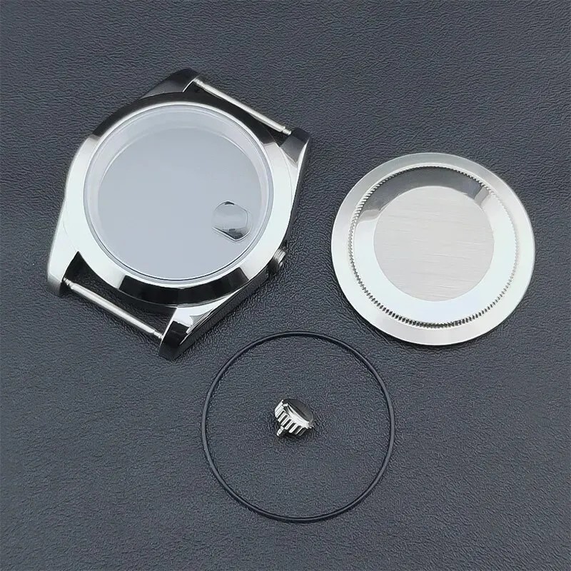 36Mm/39Mm Silver Watch Case Sapphire Fit NH35 NH36 NH34 Movement Bevel Edge Good