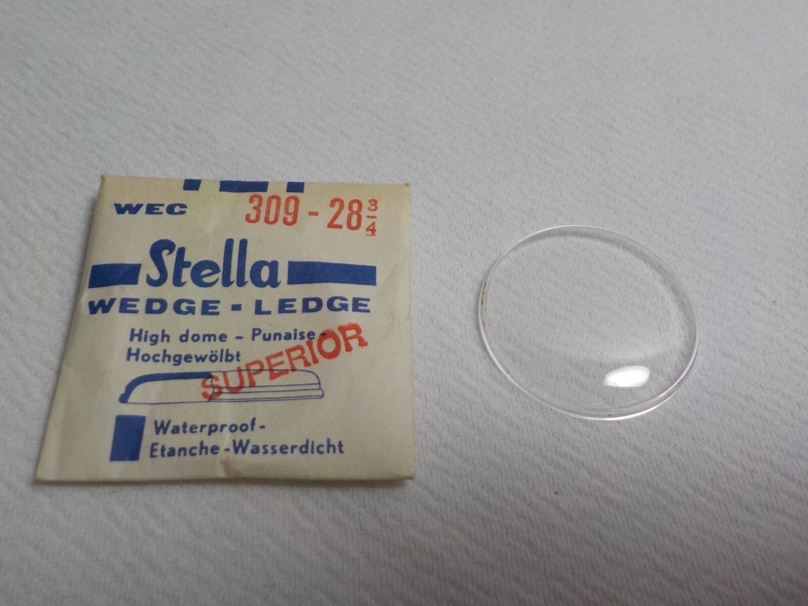 STELLA ROUND WATCH CRYSTAL WATCHMAKER REPLACEMENT PART 309 28 3/4 WEC #195