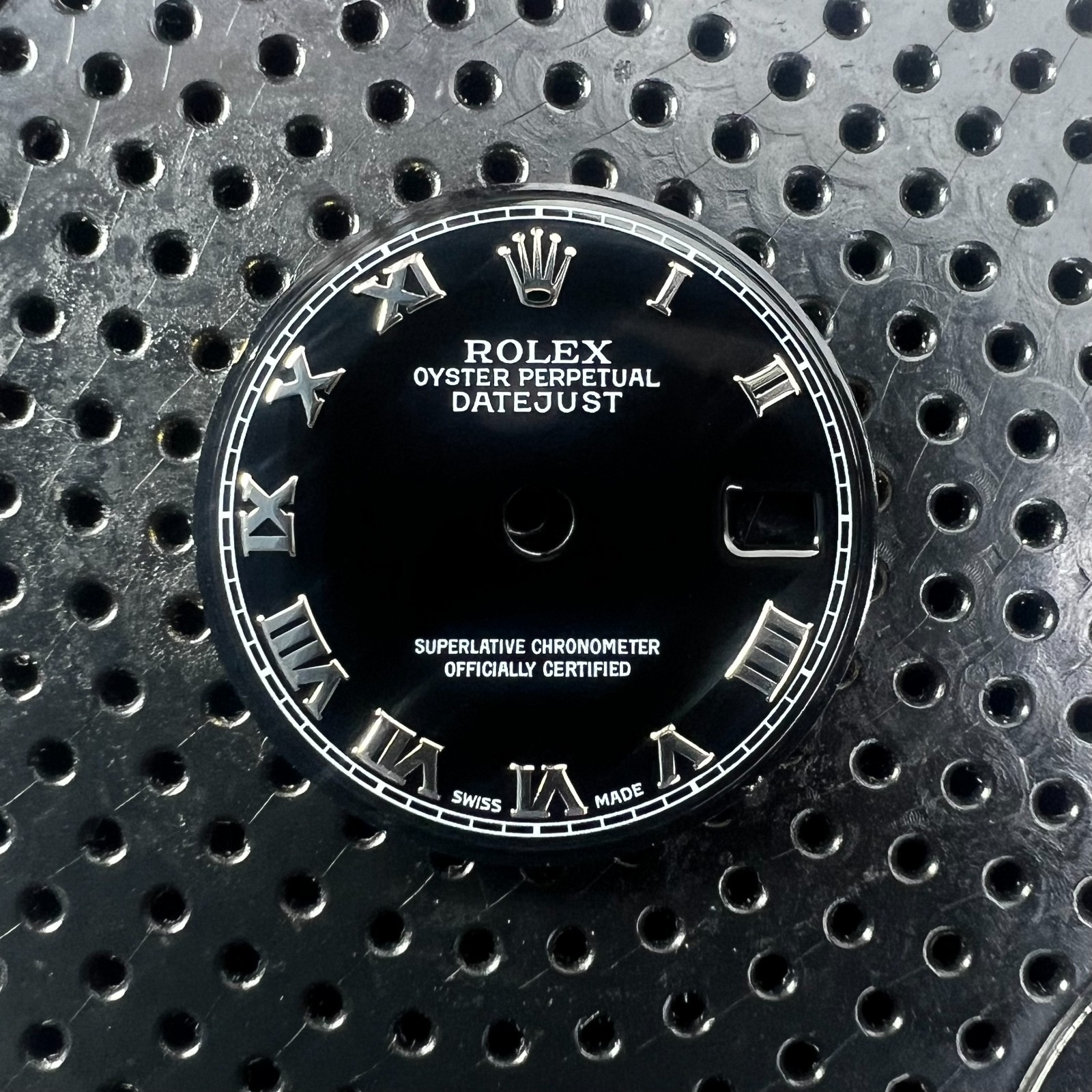 Factory Genuine Rolex Datejust 26 Black Dial with White Gold Roman Numerals