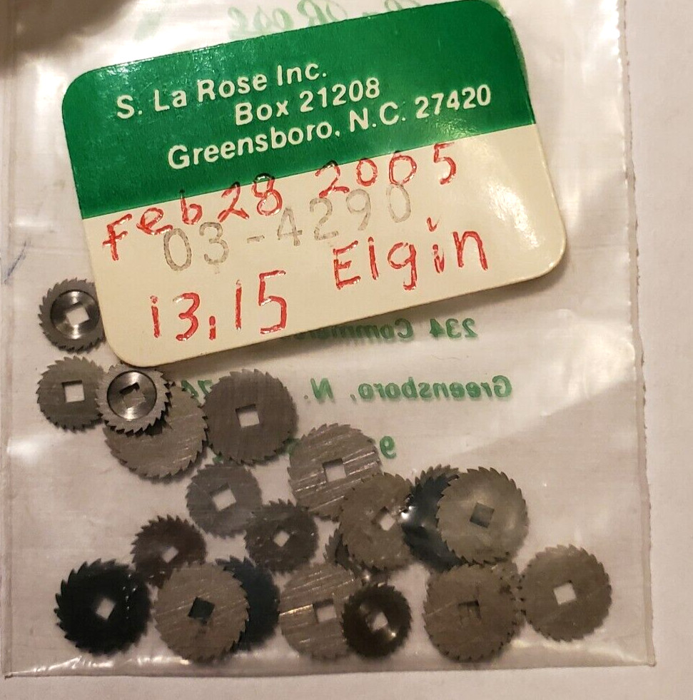Pocket Watch Ratchet Wheel Assortment (Elgin). various sizes. from S.Larose