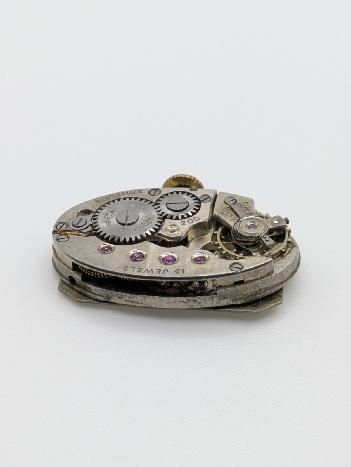 Cal. 200 Rotary Swiss Manual Wind Watch Movement 15 Jewels Parts Repair 17mm