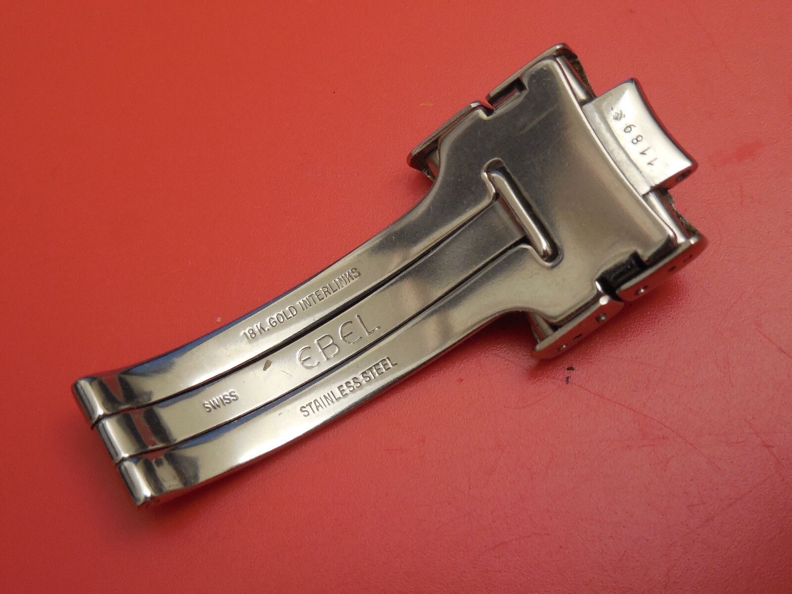GENUINE EBEL 18K /STAINLESS STEEL 1911 19MM 20MM BAND BRACELET DEPLOYMENT BUCKLE