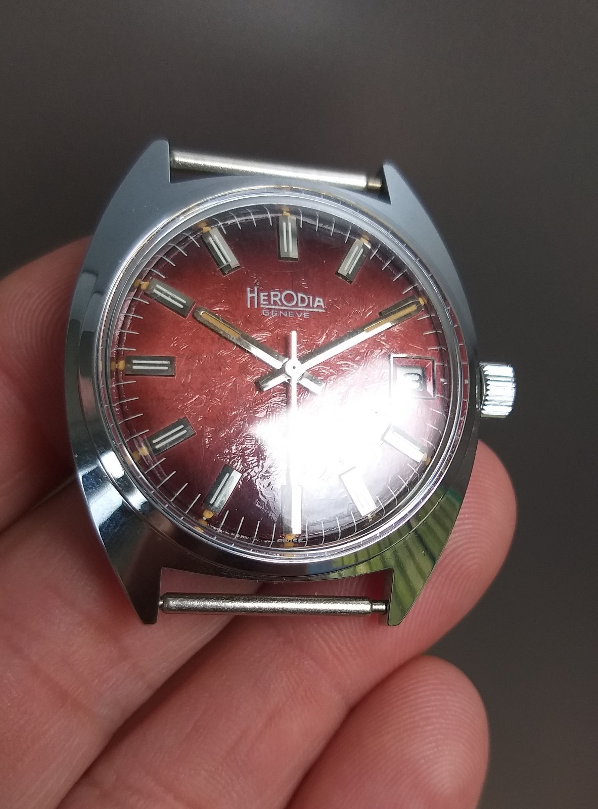 Fontainemelon FHF 974 Swiss Case and Texture Dial 1970’s 35mm NOS Part