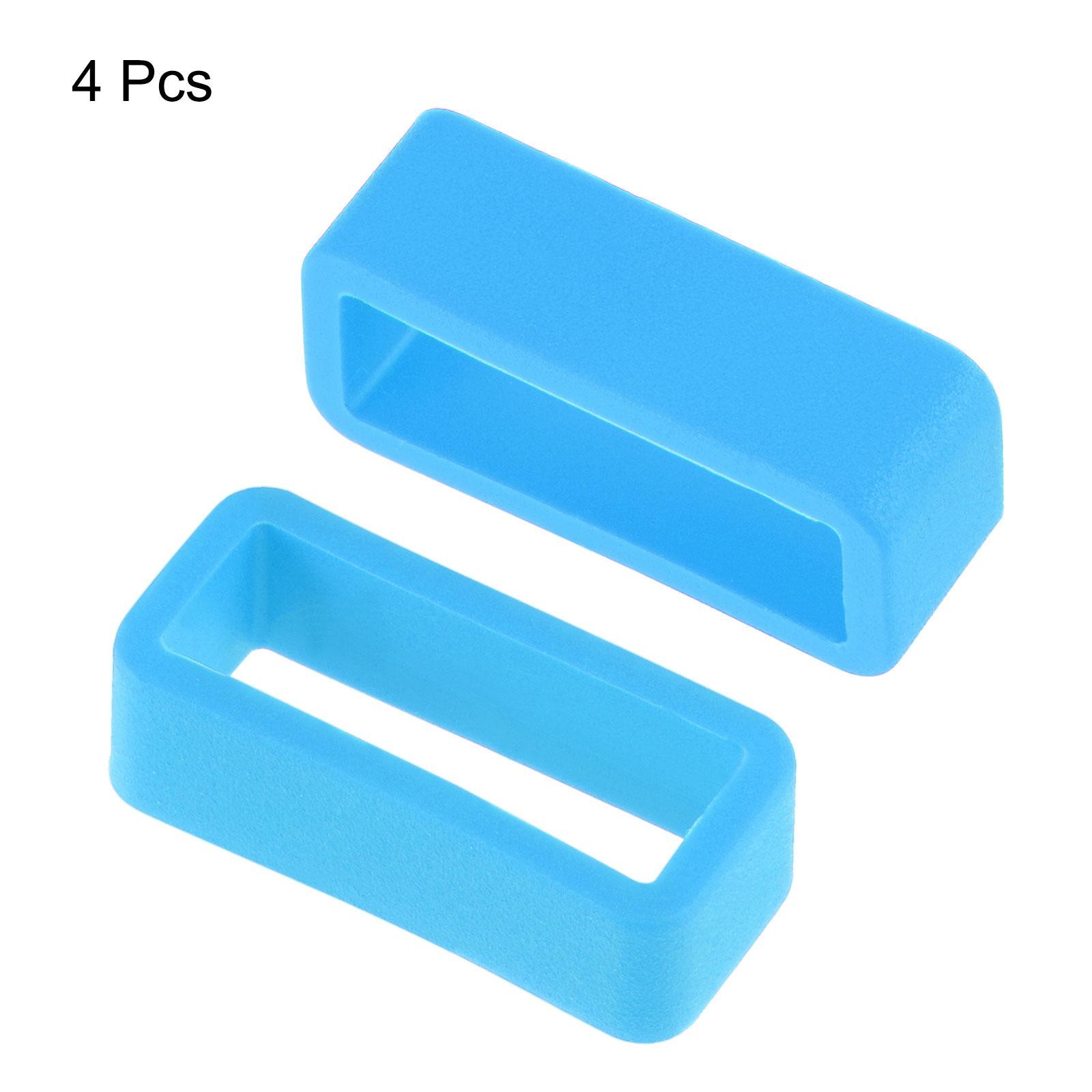 Watch Band Strap Loops Silicone for 18mm Width Watch Band, Light Blue 4 Pcs