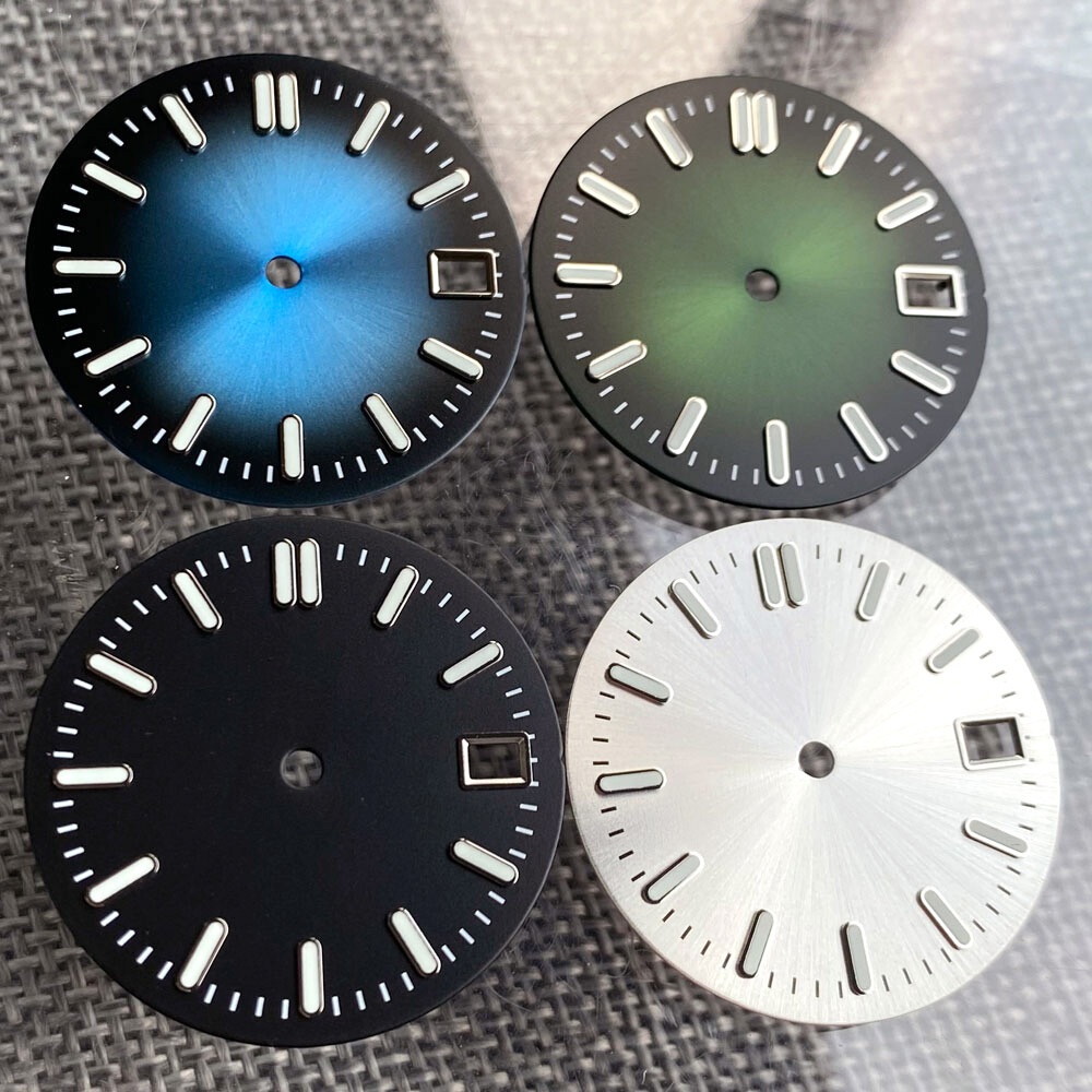 MOD 29mm Sunburst Watch Dial Hand Blue Green Silver for NH35 NH36 Watch Part