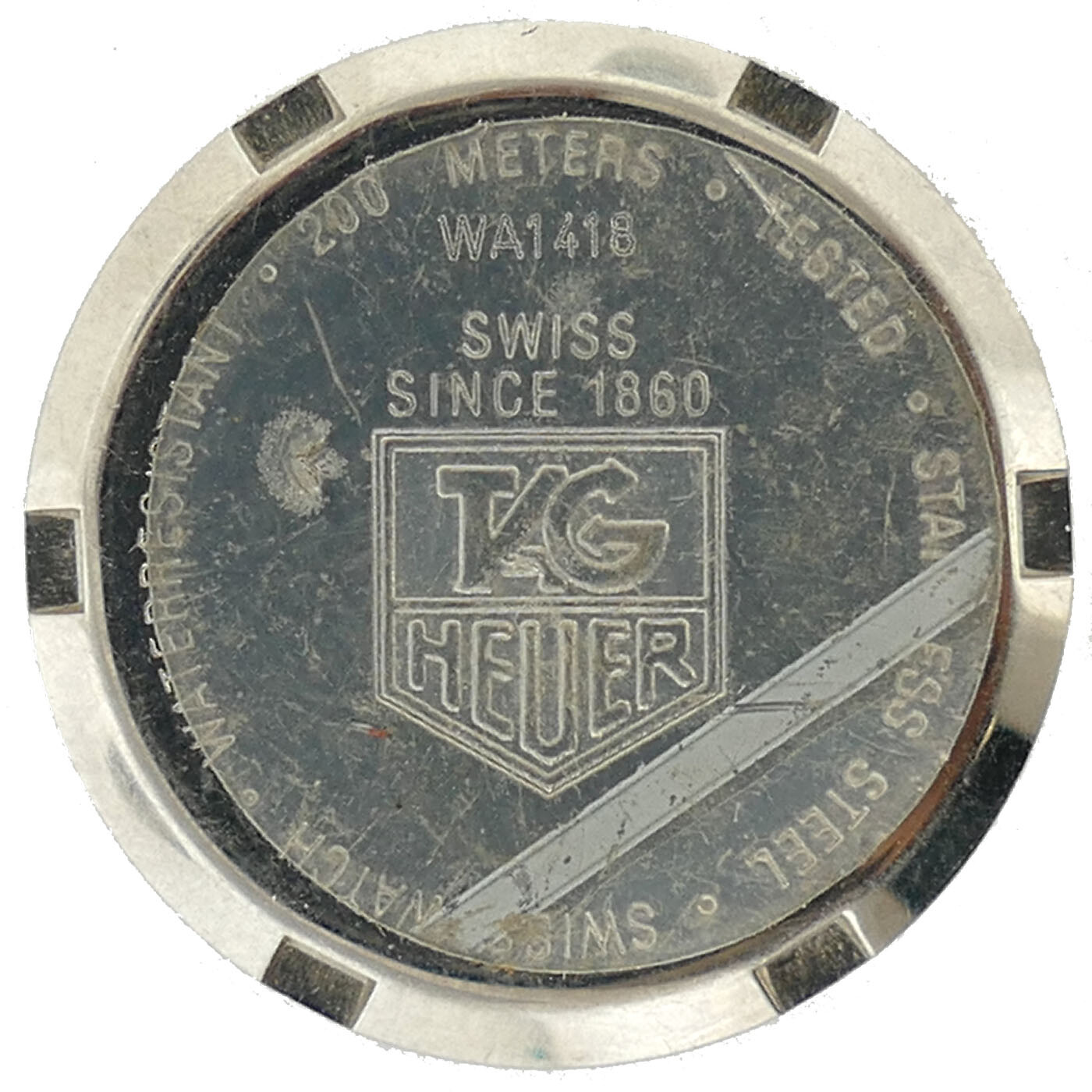 TAG HEUER WA1418 STAINLESS STEEL LADIES WATCH CASE BACK COVER FOR PARTS/REPAIRS