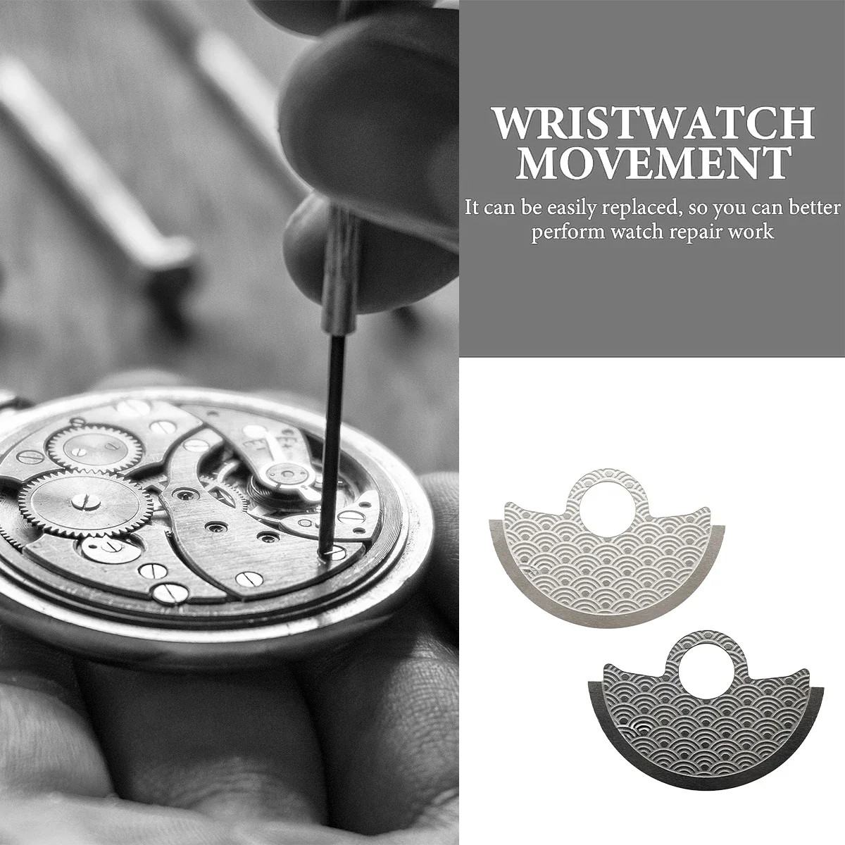 Automatic Hammer Patch Rotor Wave Pattern For NH35/NH36/4R35/4R36 Watch Movement