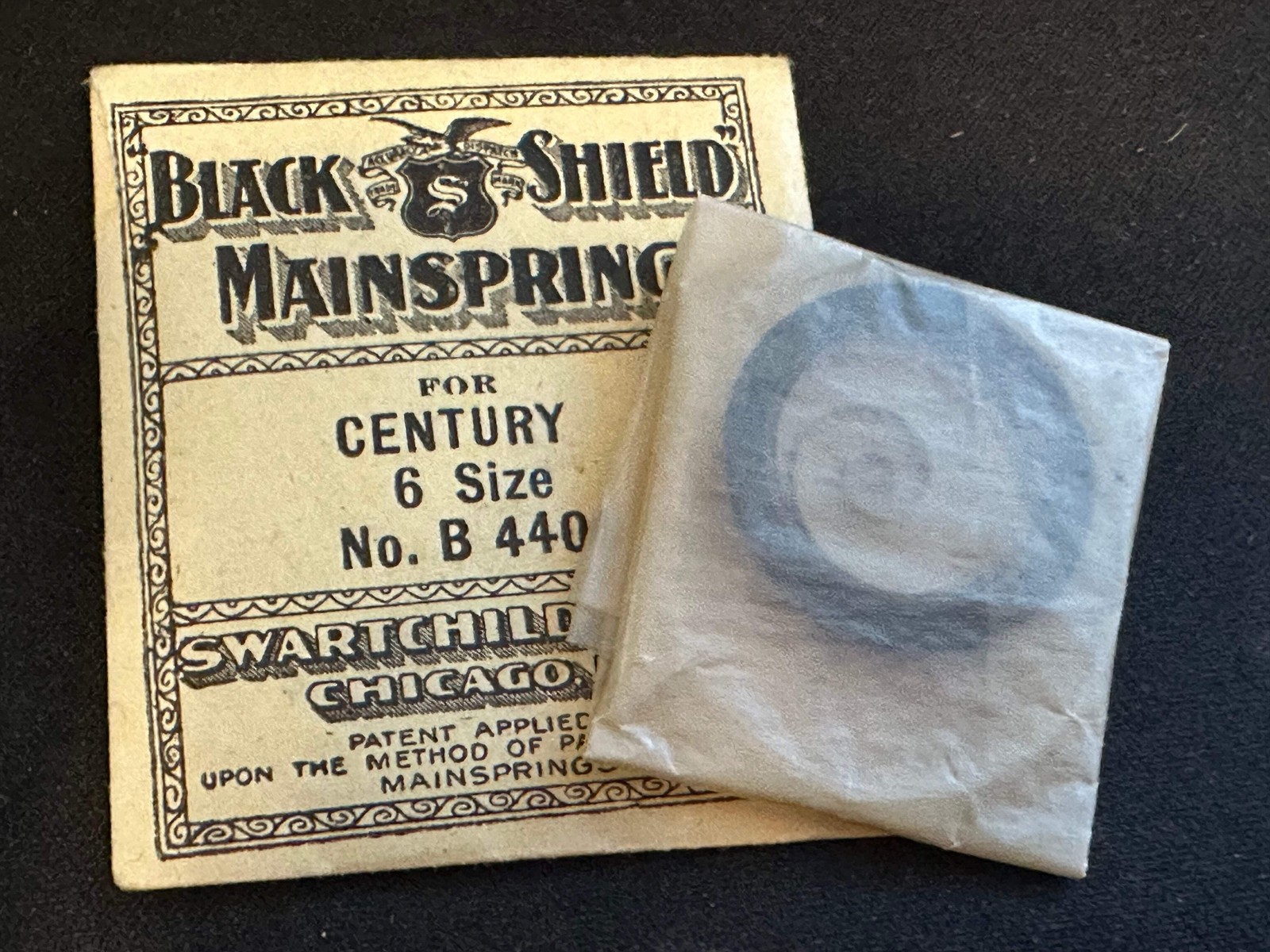 Swartchild Black Shield Mainspring for Seth Thomas 6s No. 1026 – Steel