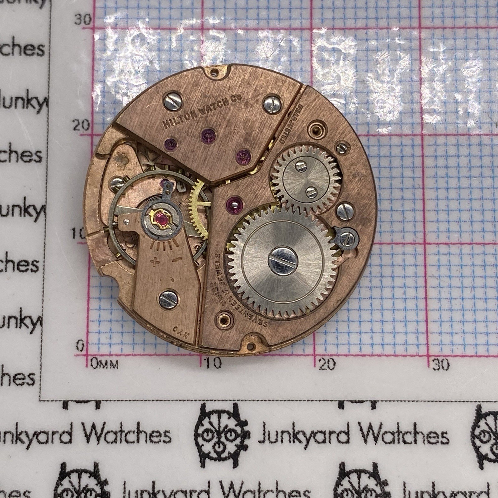 Vintage Hilton 17 Jewels Watch Movement Repair Parts Spares Swiss P 330