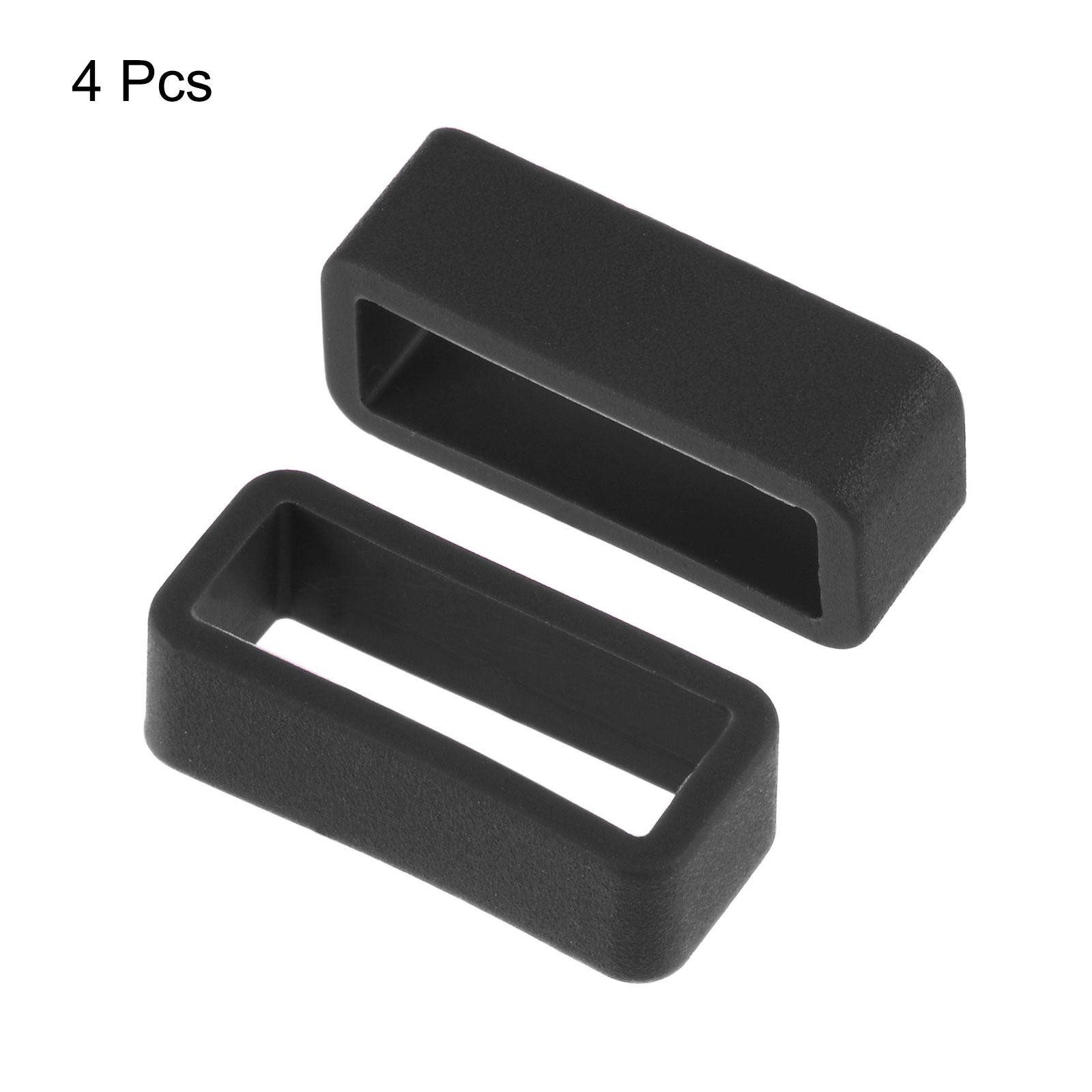 Watch Band Strap Loops Silicone for 18mm Width Watch Band Black 4Set,