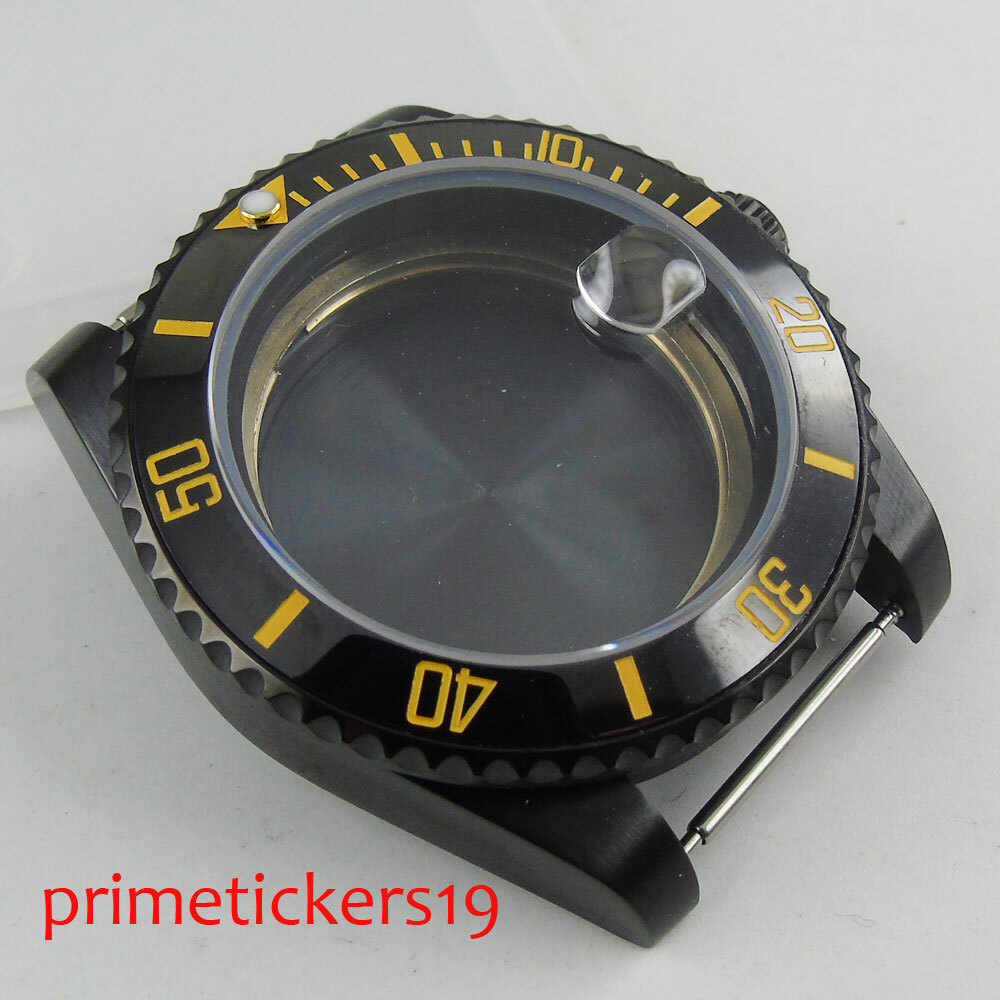 PVD Plated 40mm Watch Case with Ceramic Bezel Fit ETA 2836 MIYOTA Movement