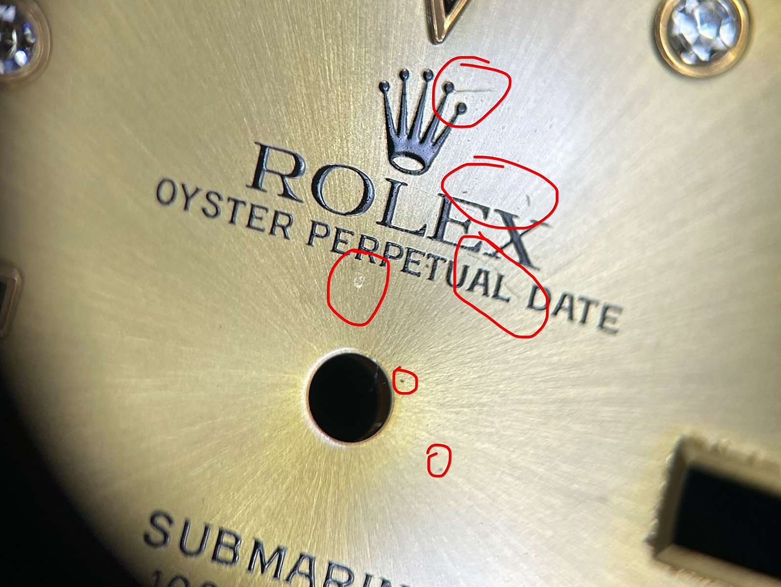Rolex Submariner T 25 Champagne Serti Dial for model 16613 – 16618 FCD30124