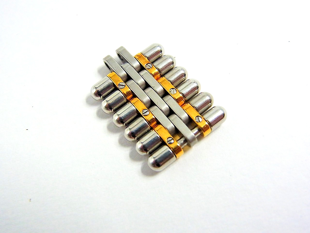 Cartier Must 21 Watch 15mm Genuine Link 18K/SS Band Bracelet Parts 3pcs set Mint