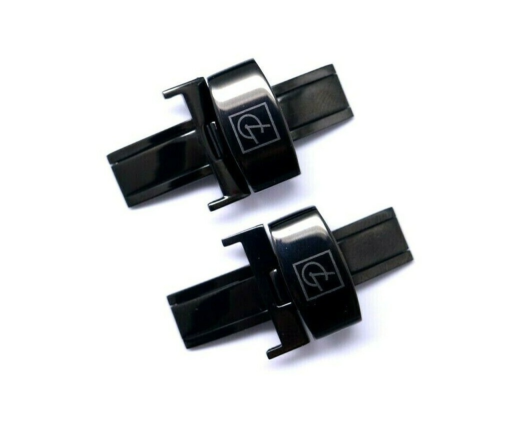 2 – 5 Pcs 18mm Black Deployment Butterfly Clasp/Buckle for Leather Watch Bands