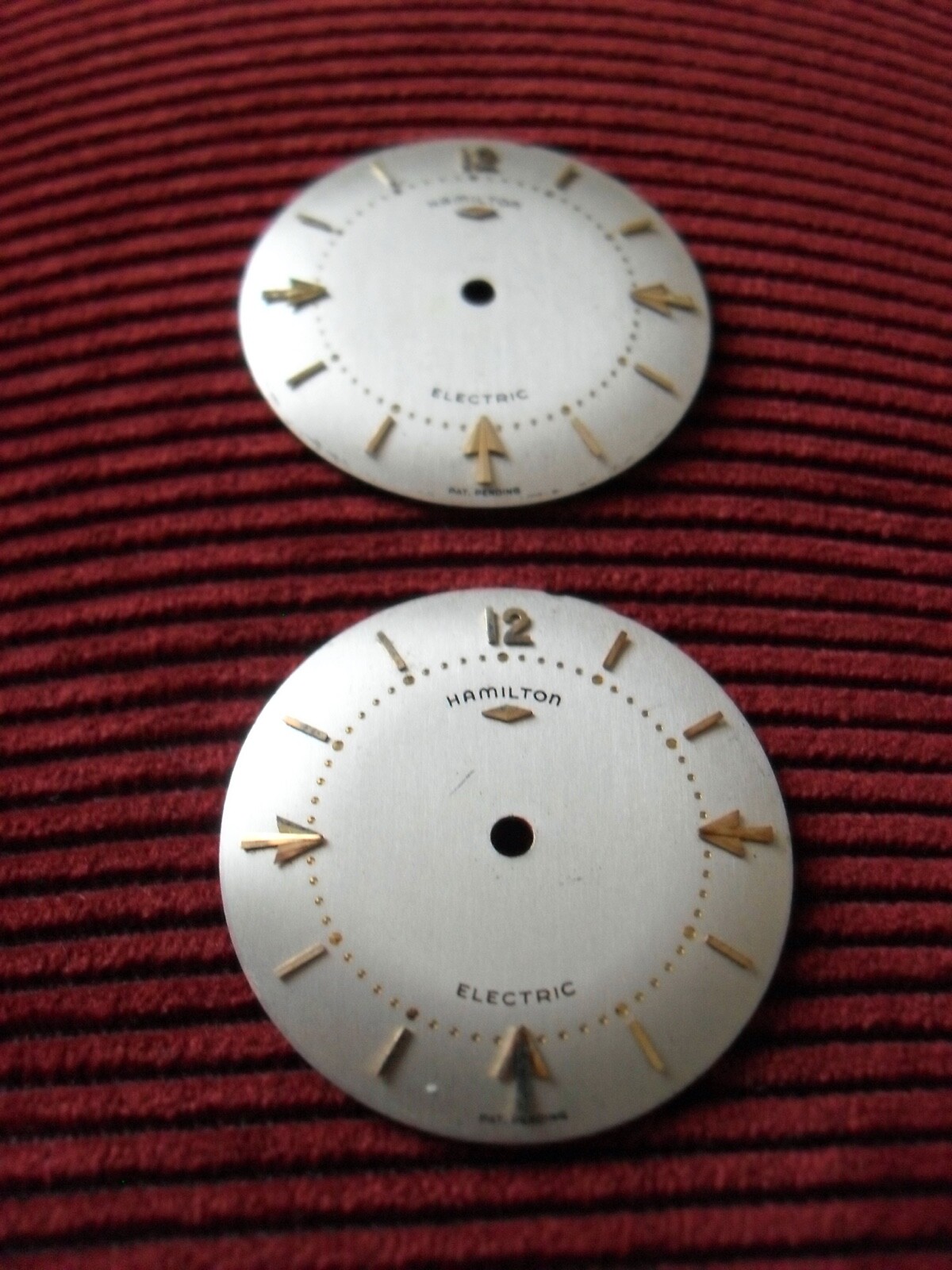 Two Hamilton Van-Horn Electric Wrist-Watch Dials, “Gently Used” L@@K
