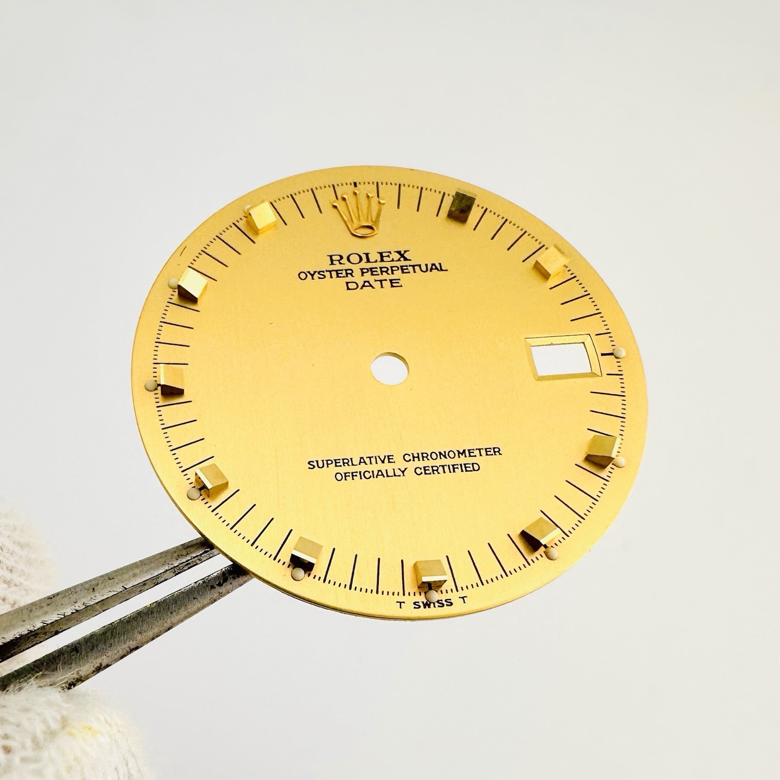Auth. Rolex Champagne Doorstop Markers Tritium Dial 34mm Date 15053 15233 15058