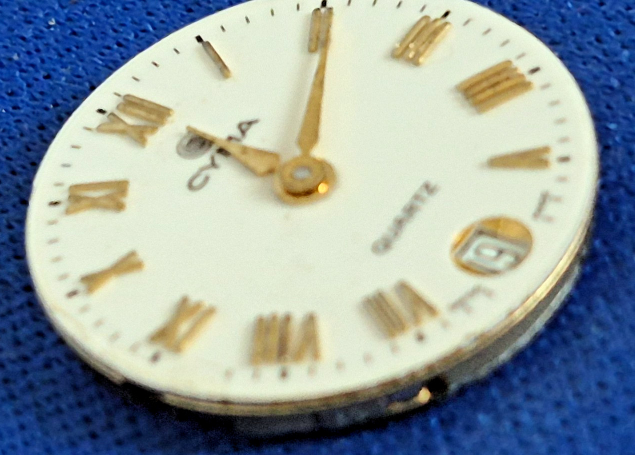 ETA 256.111 • OMEGA 1426 • LONGINES 152.2 CYMA DATE PORCLELAIN ROMAN DIAL RUNS