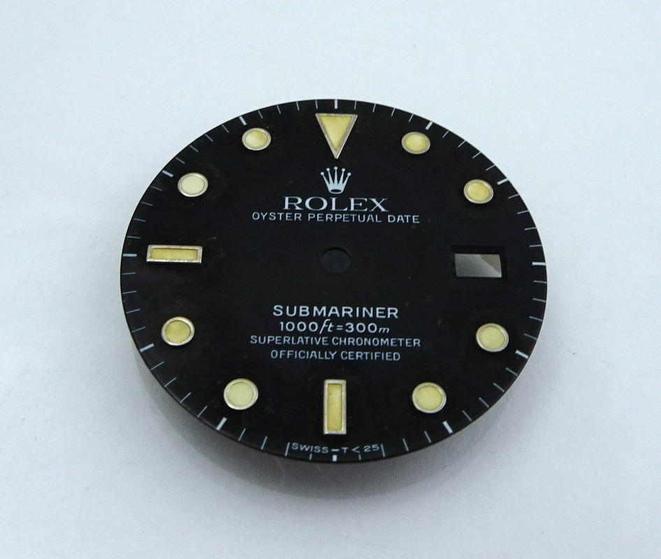 Rolex Submariner Watch Dial Black & Steel Tritium 168008 16610 Part