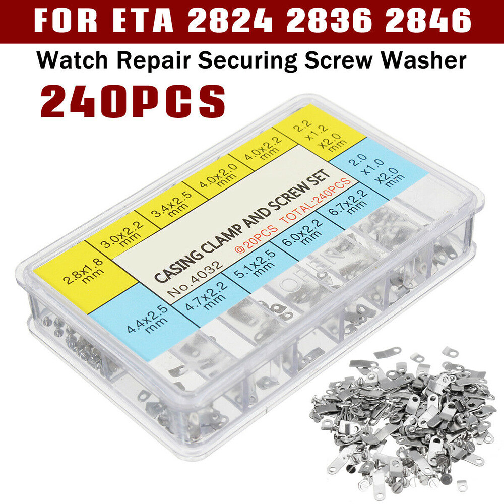 240Pcs Watch Casing Clamp Movement Adapter Securing Screw Washer Repair EL