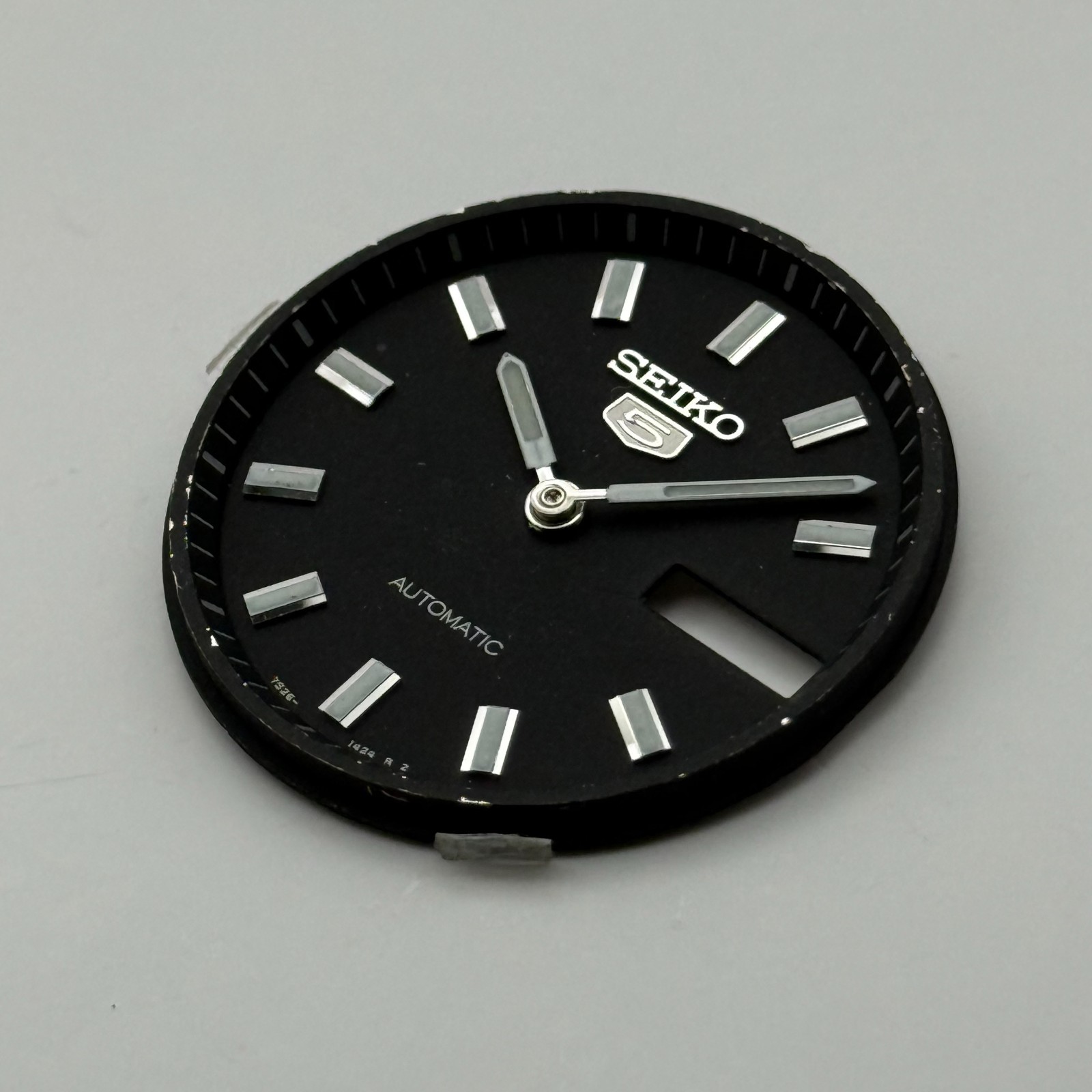 Seiko 7526-1424 Watch Dial Automatic Black Japan Spare Parts Repair 28.5mm