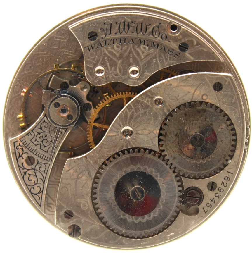 1907 WALTHAM POCKET WATCH MOVEMENT 16293457 GRADE 210 12s 7j (RE2)