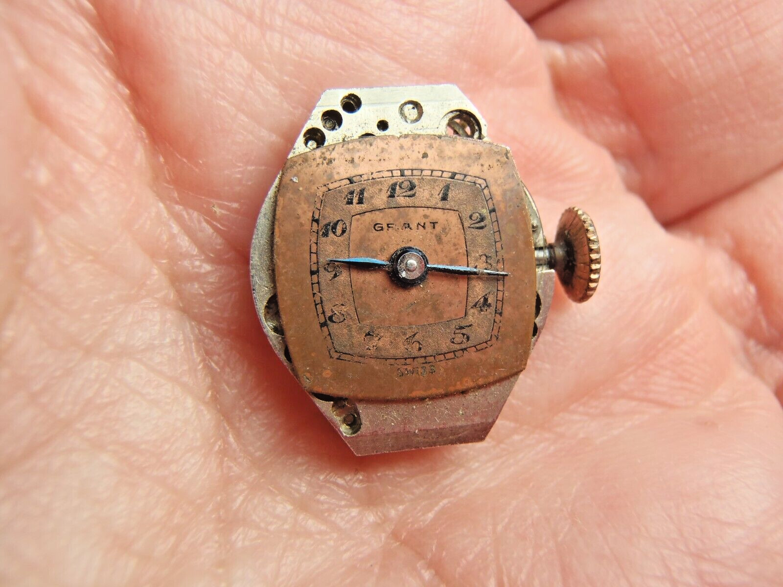Grant GXR Watch Movement Dial Hands Stem Crown 17 Jewel Balance Rotates