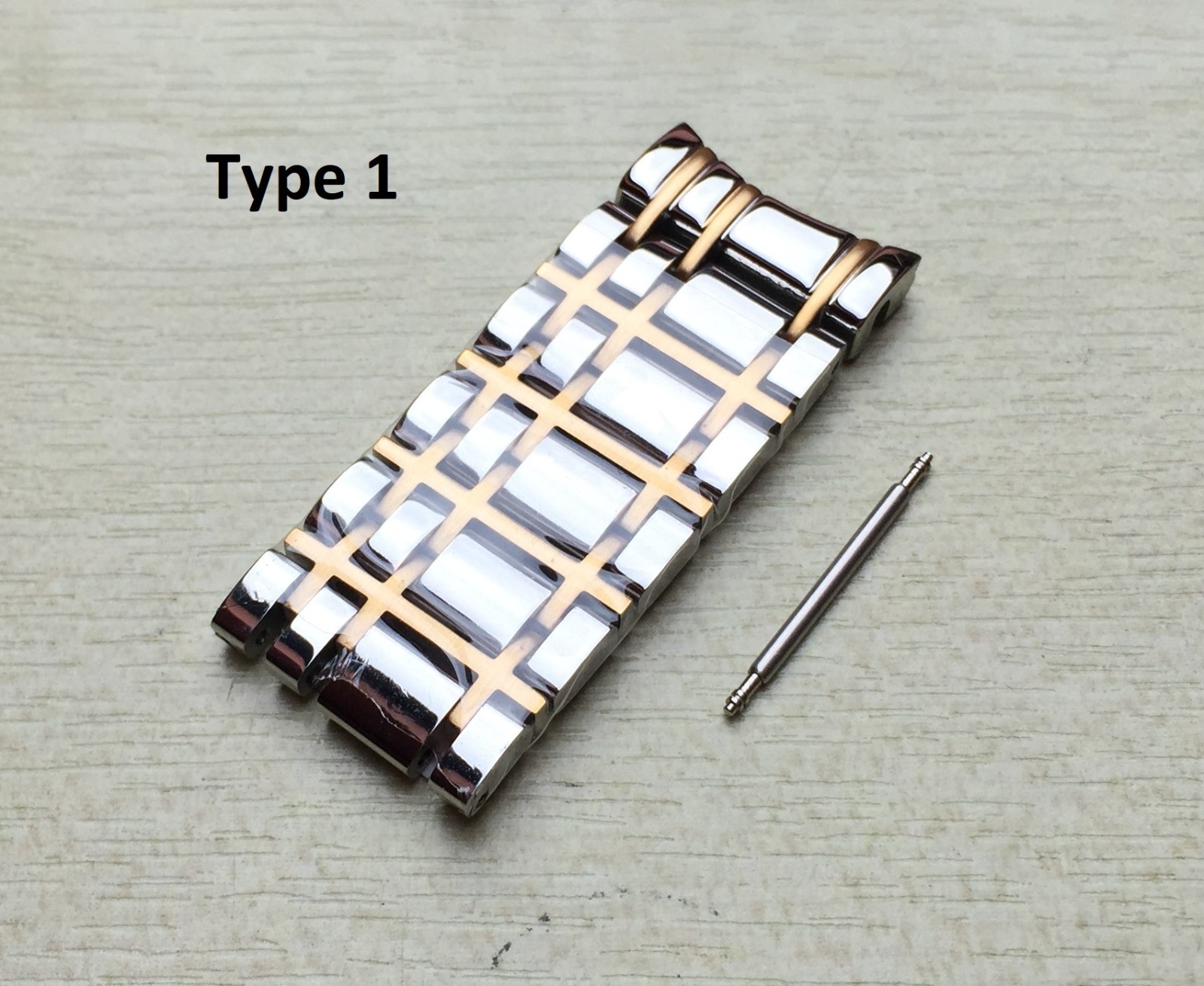 TOP FIXED two-tone links Fits Burberry BU1374/BU1358 spare strap/bracelet/band