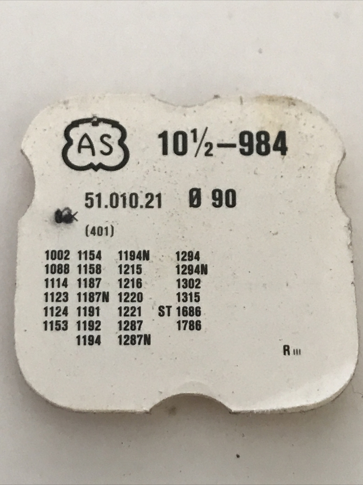AS 984, 1002, 1154, 1187 + many more see pack lid in pic Winding Stem #401
