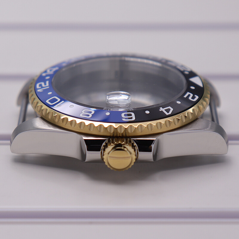 Brushed Watch Cases parts Modifying GMT Ceramic bezel For Seiko nh35 36 Movement