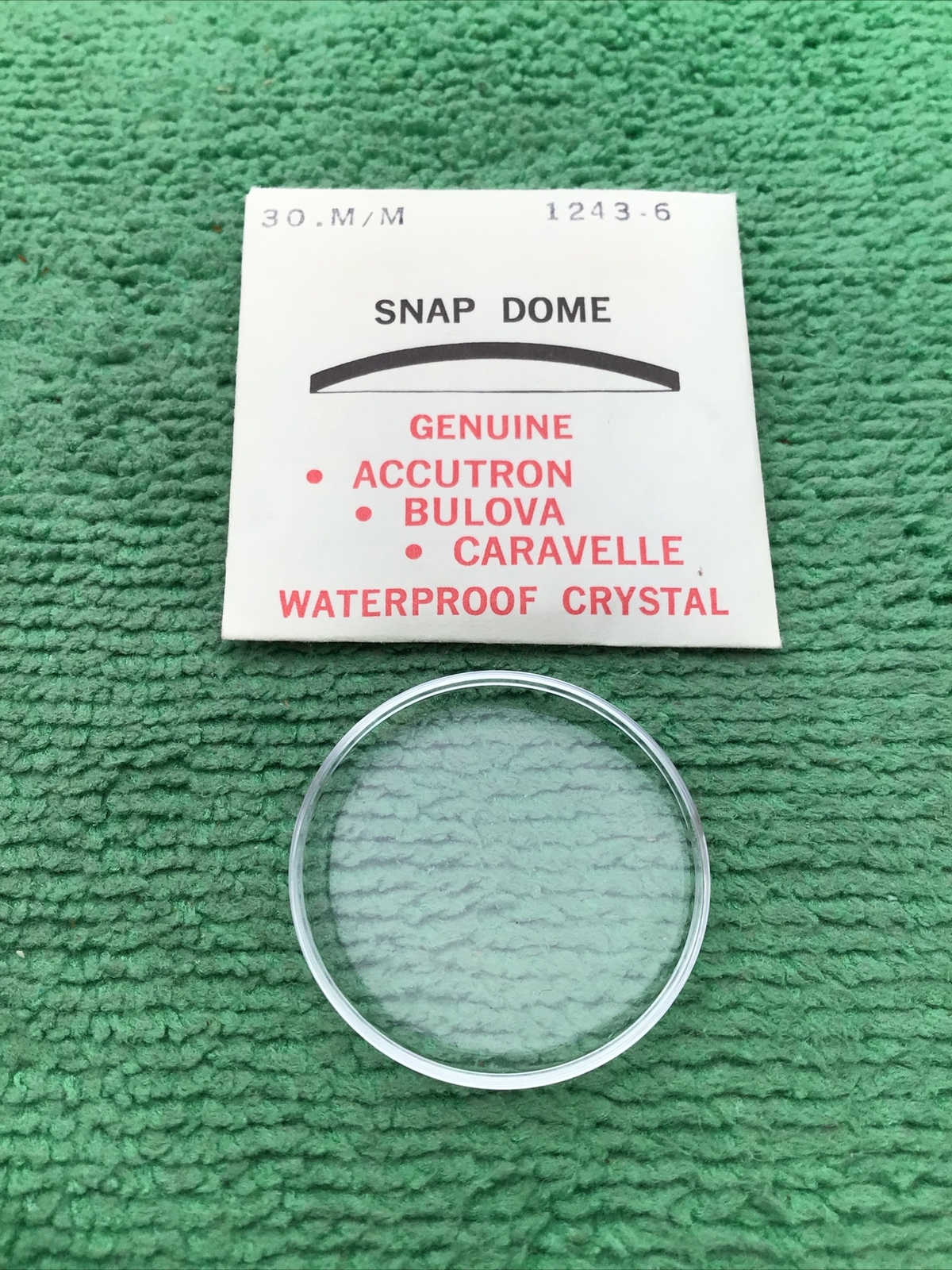 Genuine Bulova Accutron Part # 1243-6, 30 mm Watch Crystal