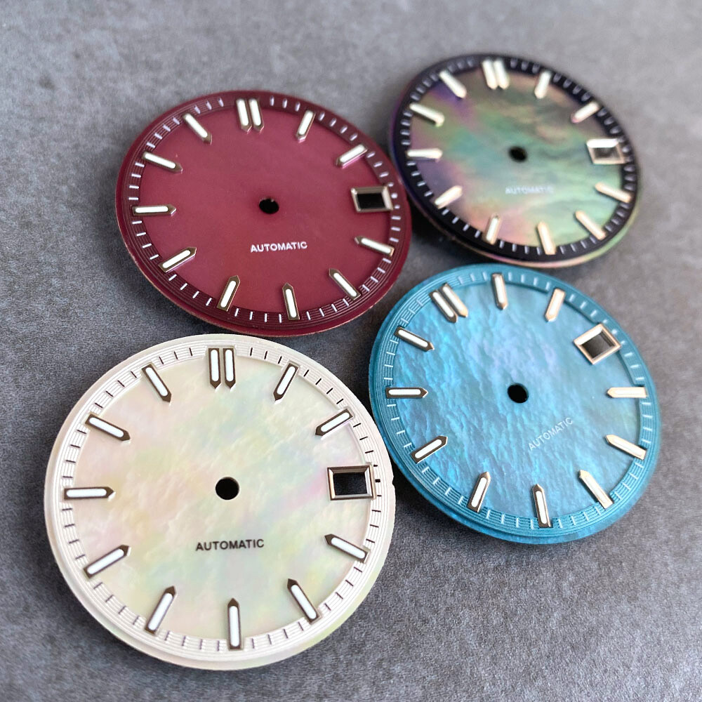 MOP Mother of Pearl Shell Watch Dial 29mm Lume Fit NH35 NH36 Diving Men Watches