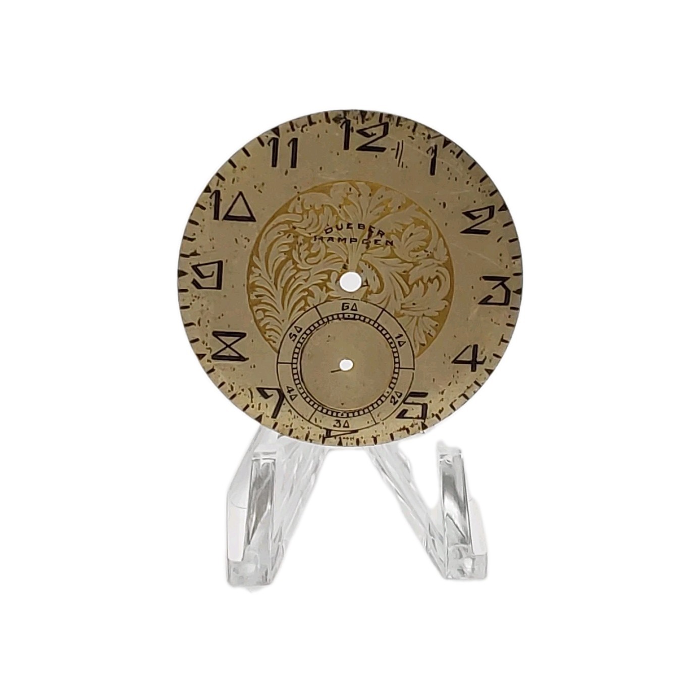 Dueber Hampden 38.3mm Metal Double Sunk Pocket Watch Dial Only (857)