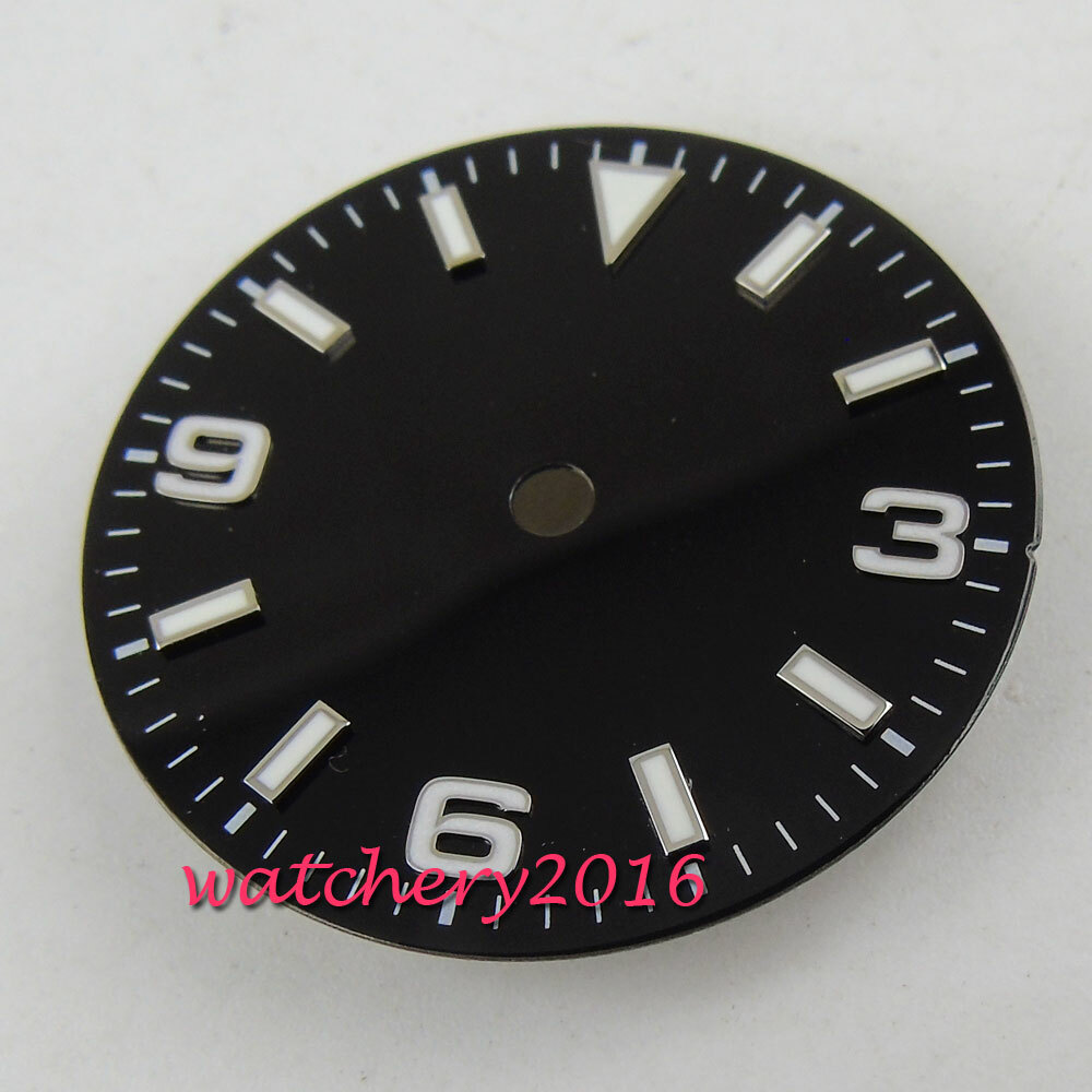 29mm Sterile Black Watch Dial fit ETA2824 2836 PT5000 DG2813 Miyota 8215 821A