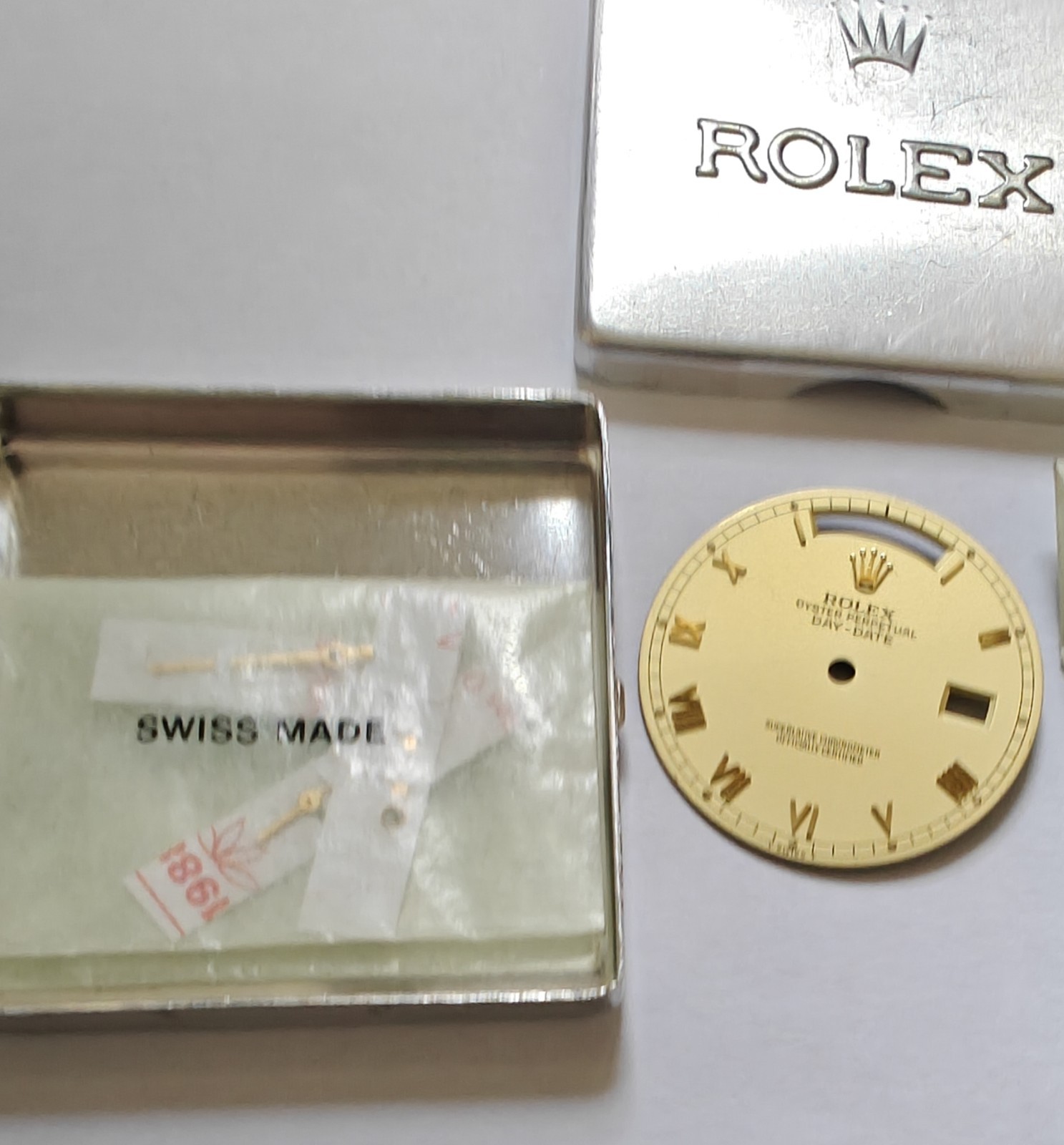 Genuine Rolex Dial & hands set Day-Date Champagne Gold Roman 18038 18238